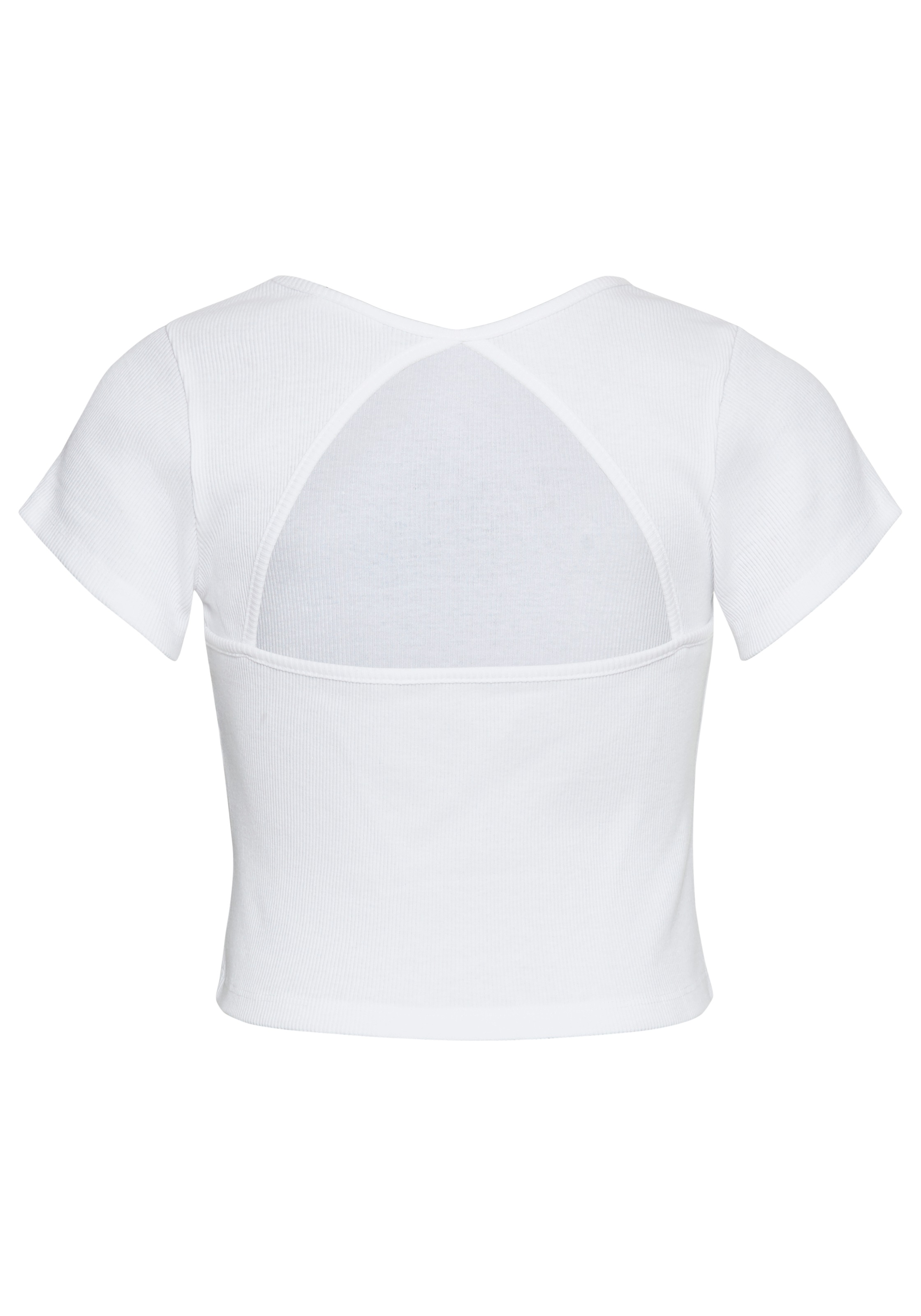 DELMAO T-Shirt »Shirt mit Rücken-Cut out«, mit cut out im Rückenteil