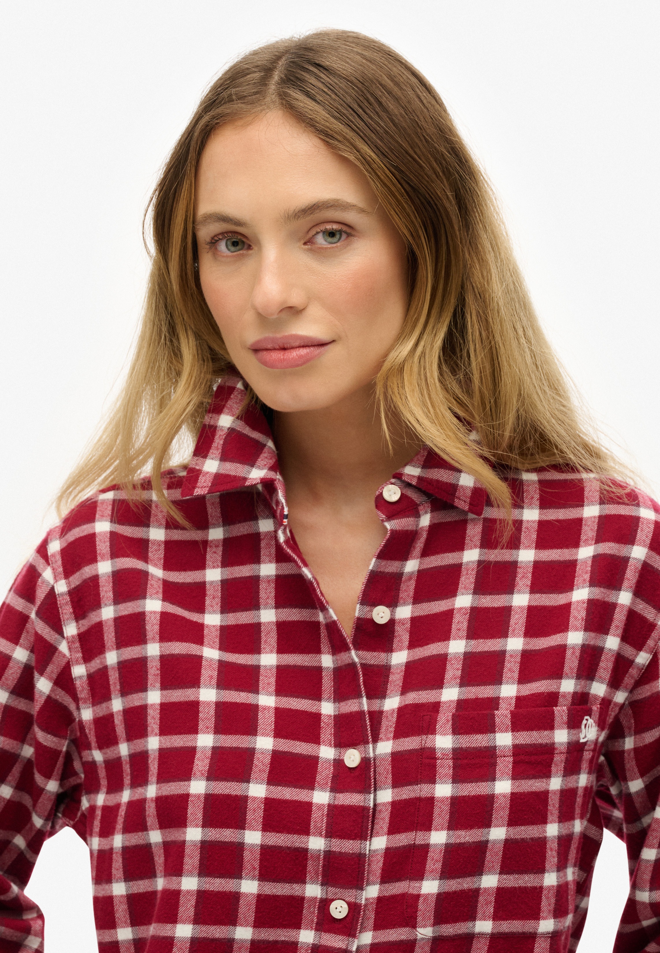 Thumbnail - Superdry Karobluse "CHECK FLANNEL BOYFRIEND SHIRT"