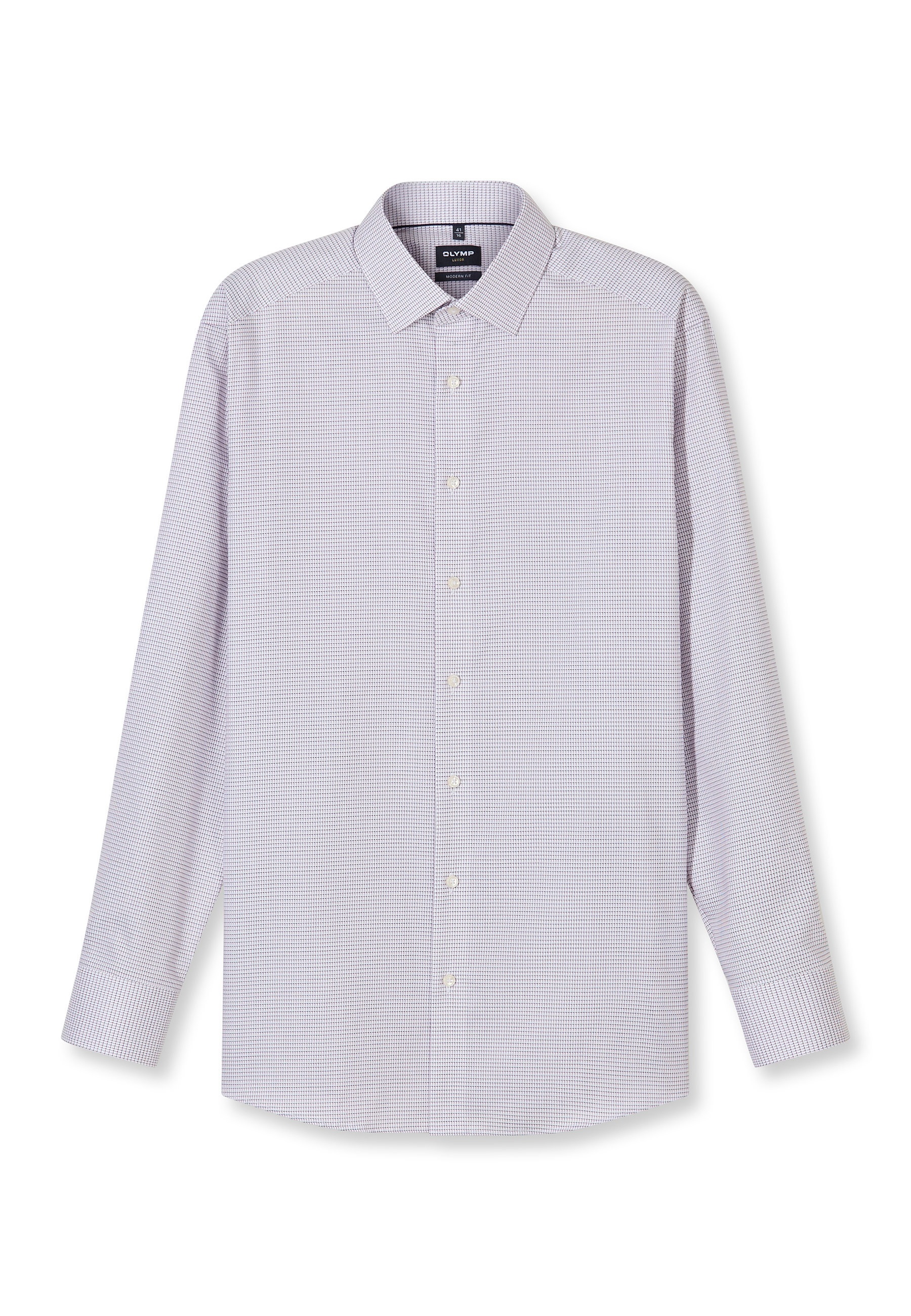 Businesshemd OLYMP "OLYMP Luxor, modern fit, New Kent", Herren, Gr. 41, Normaler Arm, mauve, 100% Baumwolle, Hemden