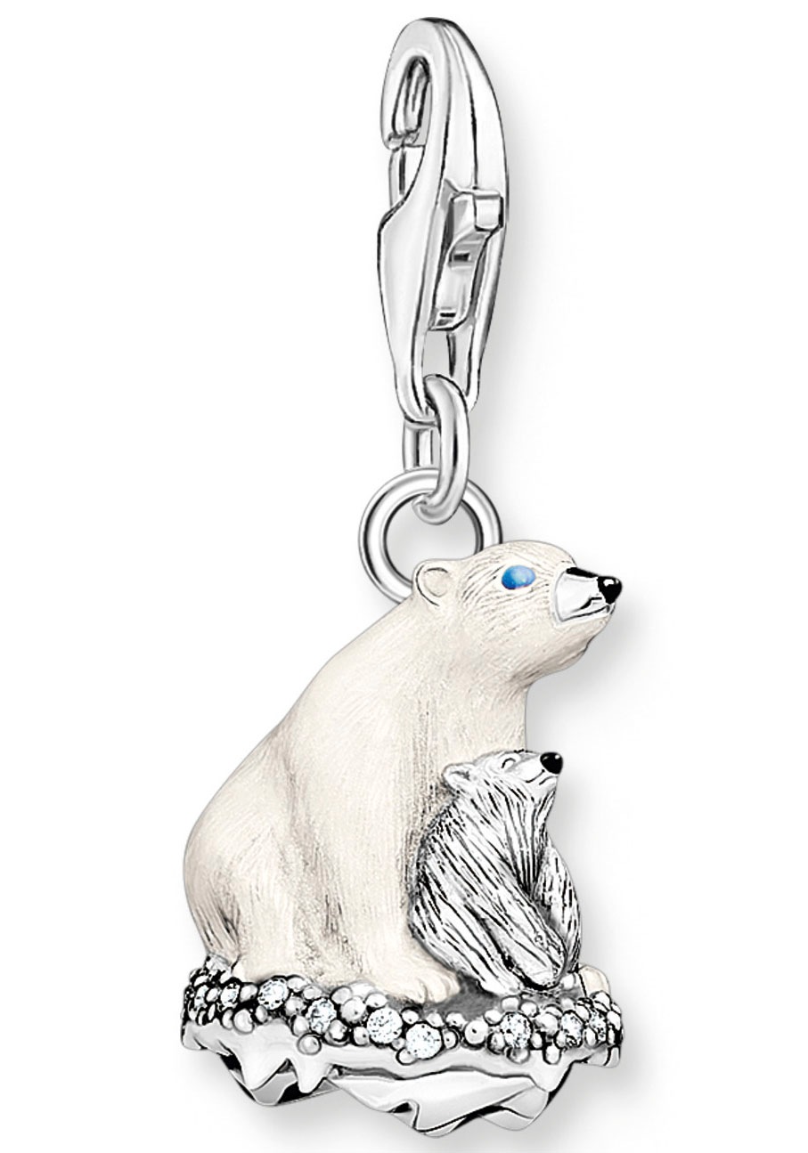 THOMAS SABO Damen Charm-Einhänger "Eisbären", bunt, Silber 925 (recycelt), Charms, mit Zirkonia (synth.)