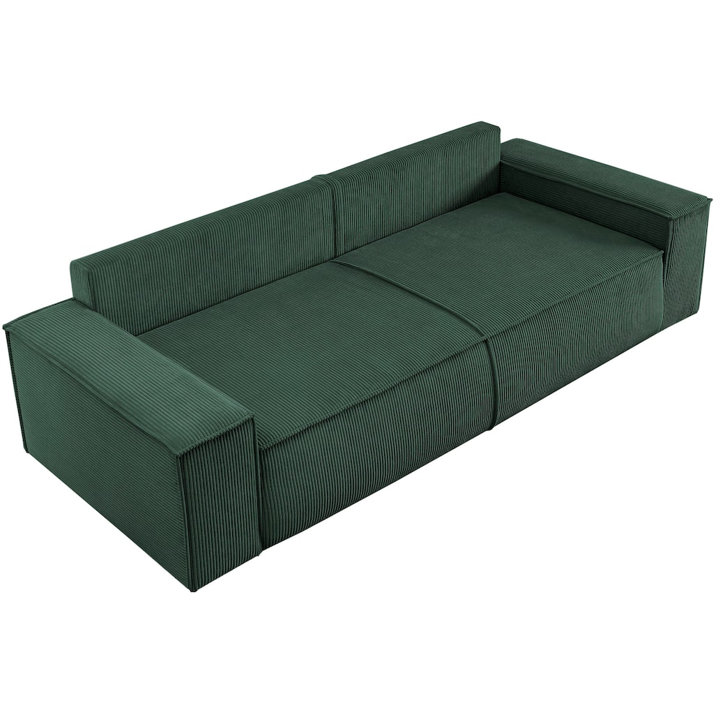 Home affaire 3-Sitzer »SHERWOOD Schlafsofa (257cm) Cord, Samtvelours, Vintage-Lederoptik«