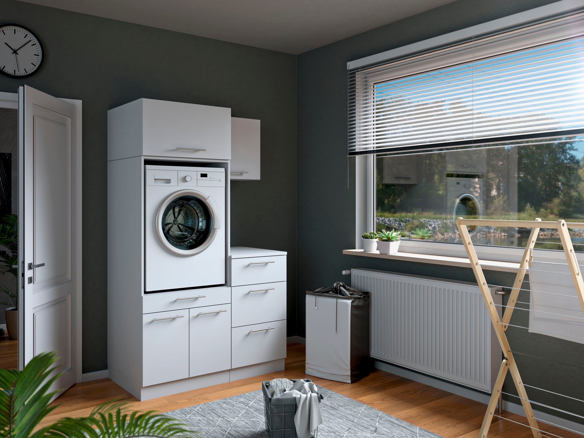 Laundreezy Mehrzweckschrank-Set »Laundreezy, 4-tlg. Mehrzweckschrank-Set B/H/T 118/200/68 cm«, (4 St.), Breite 118 cm, Soft-Close-Funktion für Türen