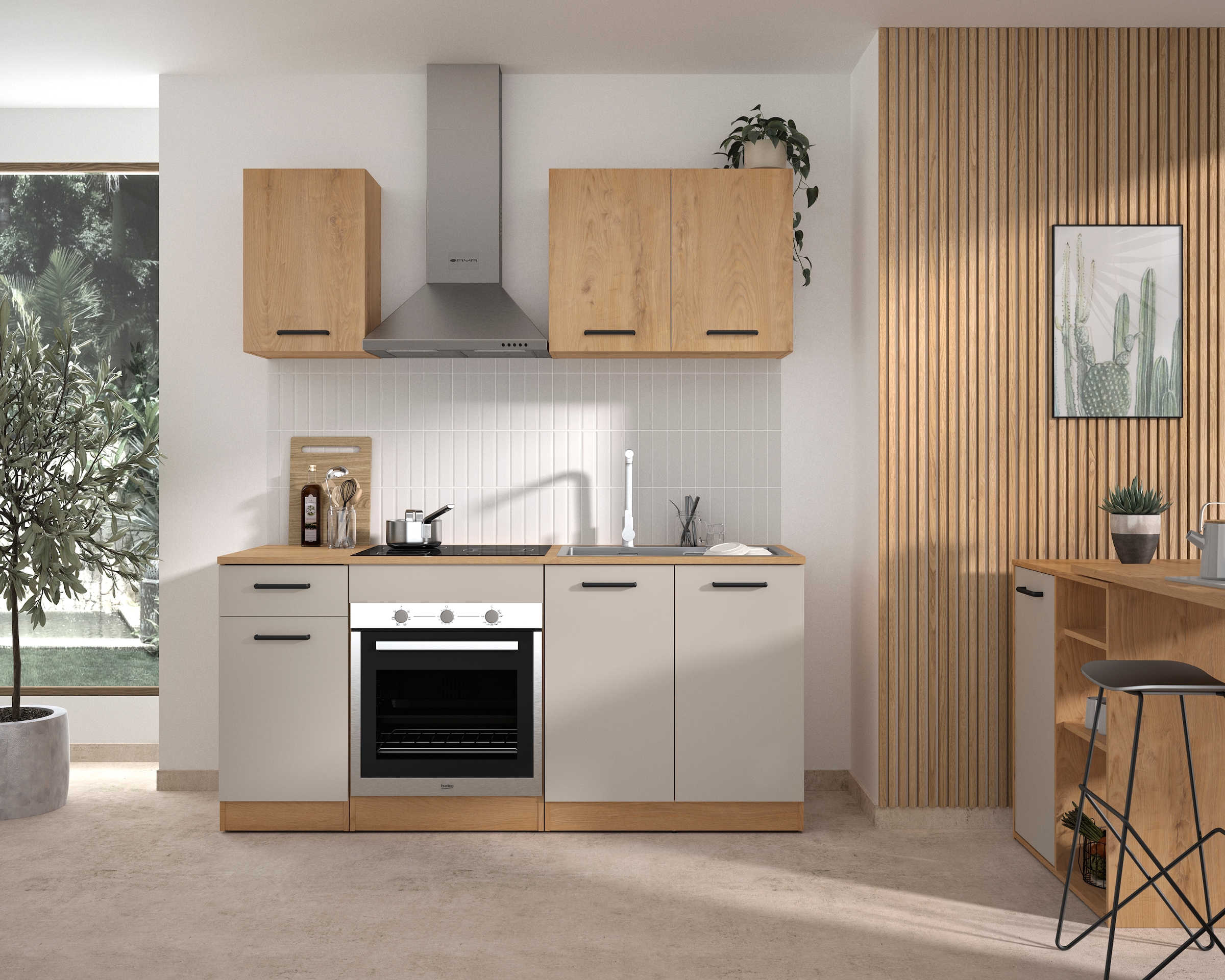 Gami Küchenzeile »Set A B180 ALPAGA« Set,  Ein sehr funktionales Küchenensemble