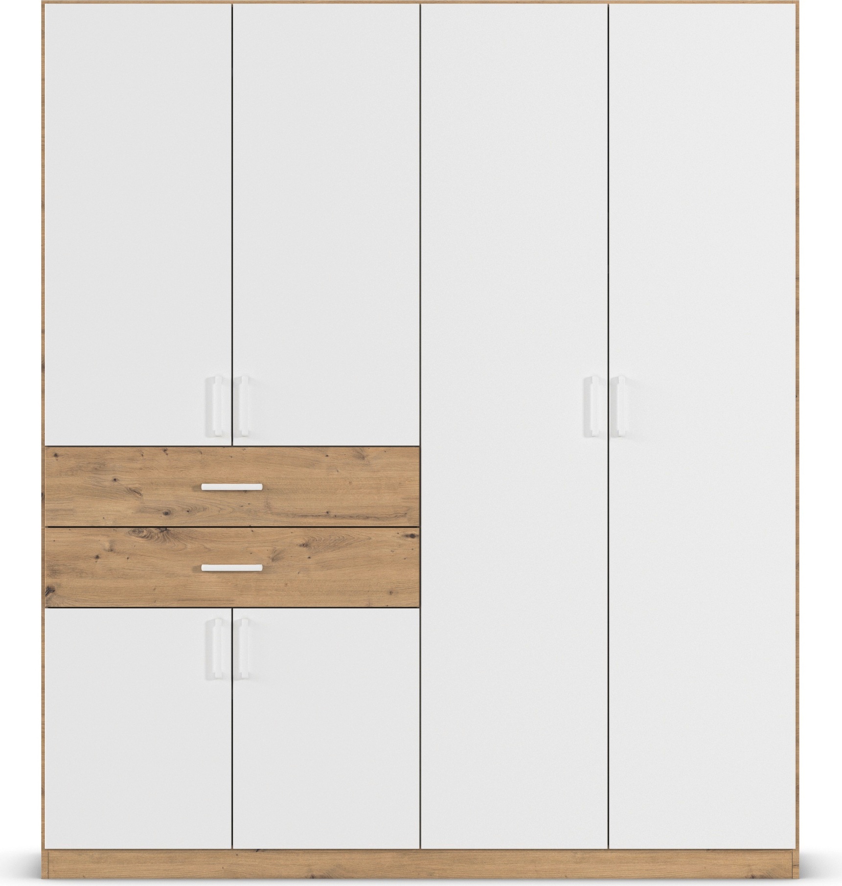 rauch Drehtürenschrank »Kleiderschrank Schrank Garderobe MAIKA mit Dekor-Front«, 2 Schubladen, in verschiedenen Breiten, Höhen, Farben, MADE IN GERMANY