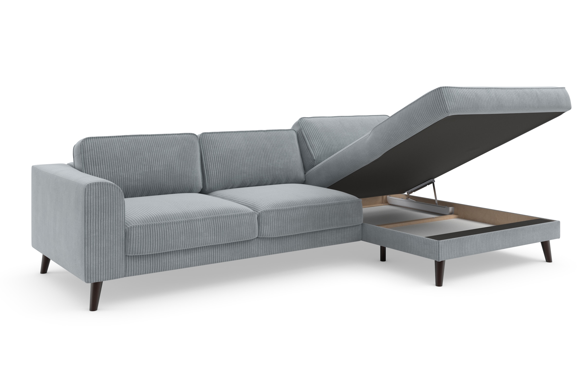 TRENDMANUFAKTUR Ecksofa »Lumber Jack, elegantes Designsofa, zeitlos modern, hoher Sitzkomfort«, wahlweise mit Bettfunktion u. Bettkasten, L-Form