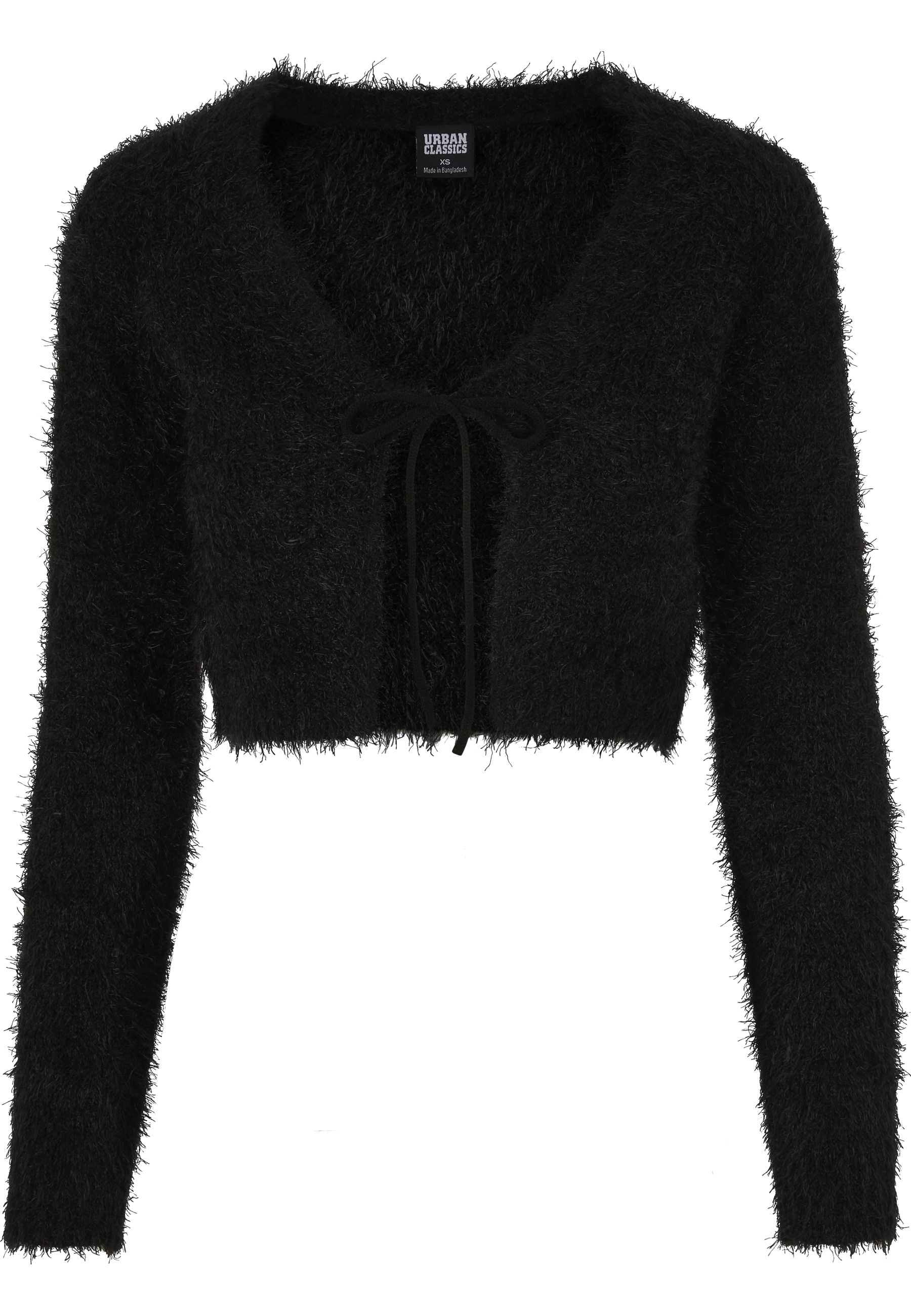 URBAN CLASSICS Strickjacke »Urban Classics Damen Ladies Tied Cropped Feather Cardigan« 1 Stk.