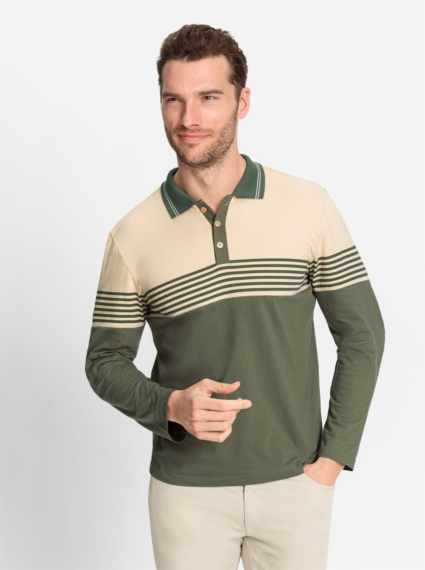 Marco Donati Poloshirt "Langarm-Poloshirt" 1 Stk. günstig online kaufen