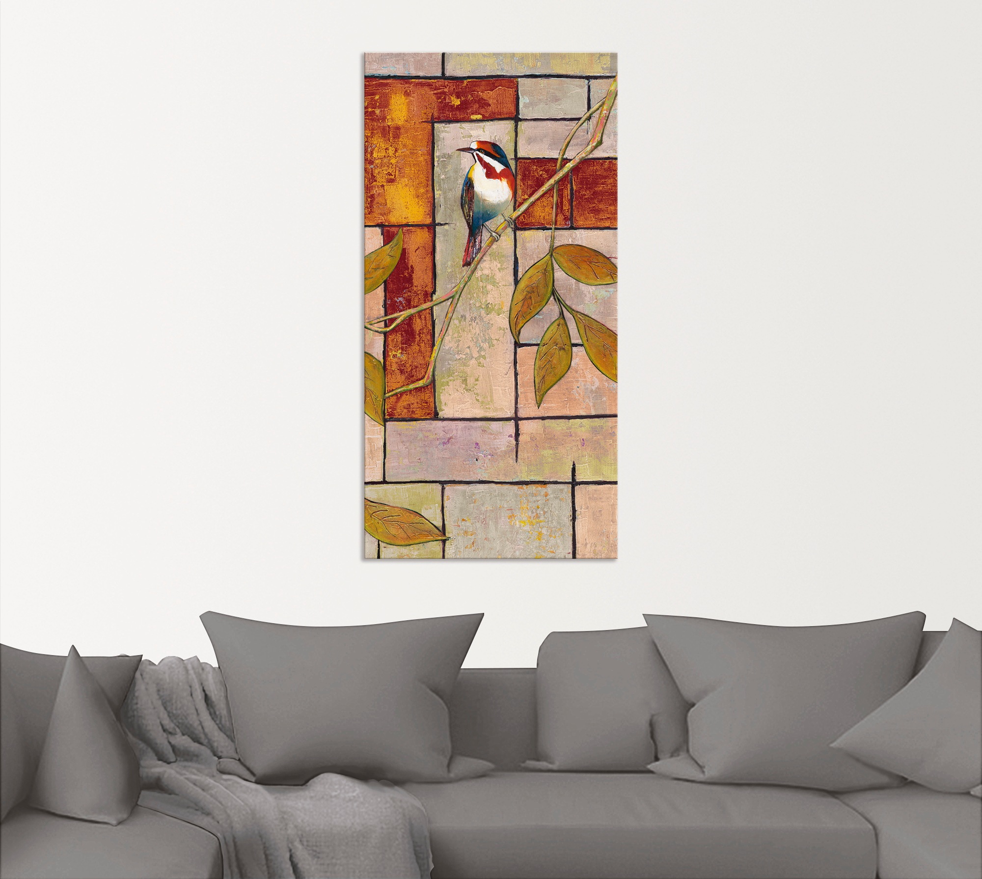 Artland Wandbild »Vogel auf einem Ast II«, Vögel, (1 St.), als Alubild, Outdoorbild, Leinwandbild, Wandaufkleber, versch. Größen