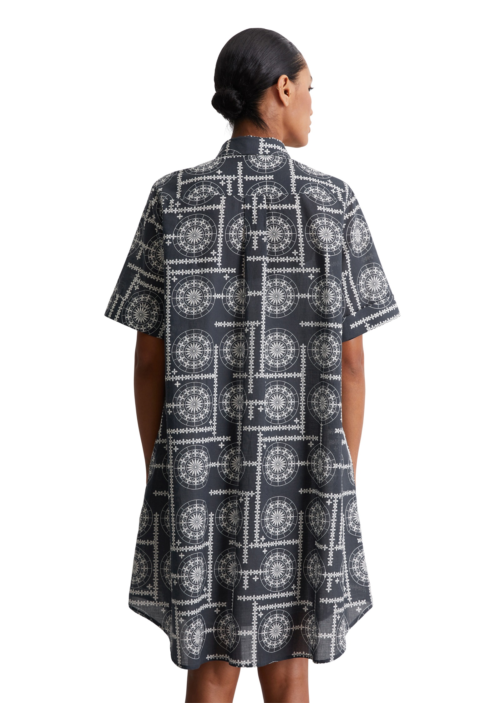 Marc OPolo Hemdblusenkleid Seitennahttaschen mit Allover Print, mit Unterkl günstig online kaufen