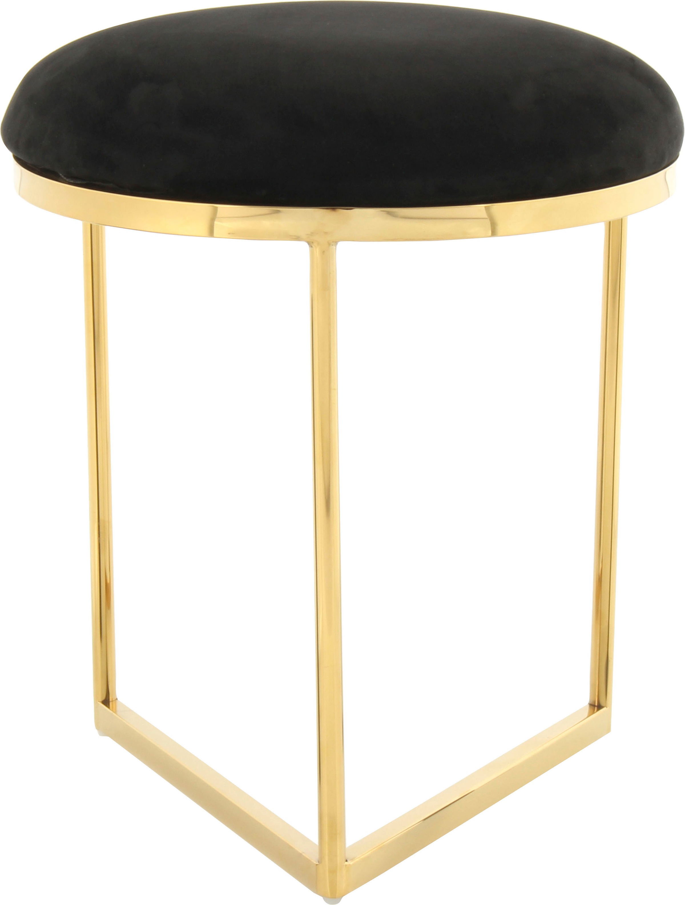 Kayoom Sitzhocker »Hocker Wynona 325, in stilvollem Design, mit dreieckiger Grundform«, (1 St.), glamourös, hochwertig, mit gepolsterter Sitzfläche in runder Form