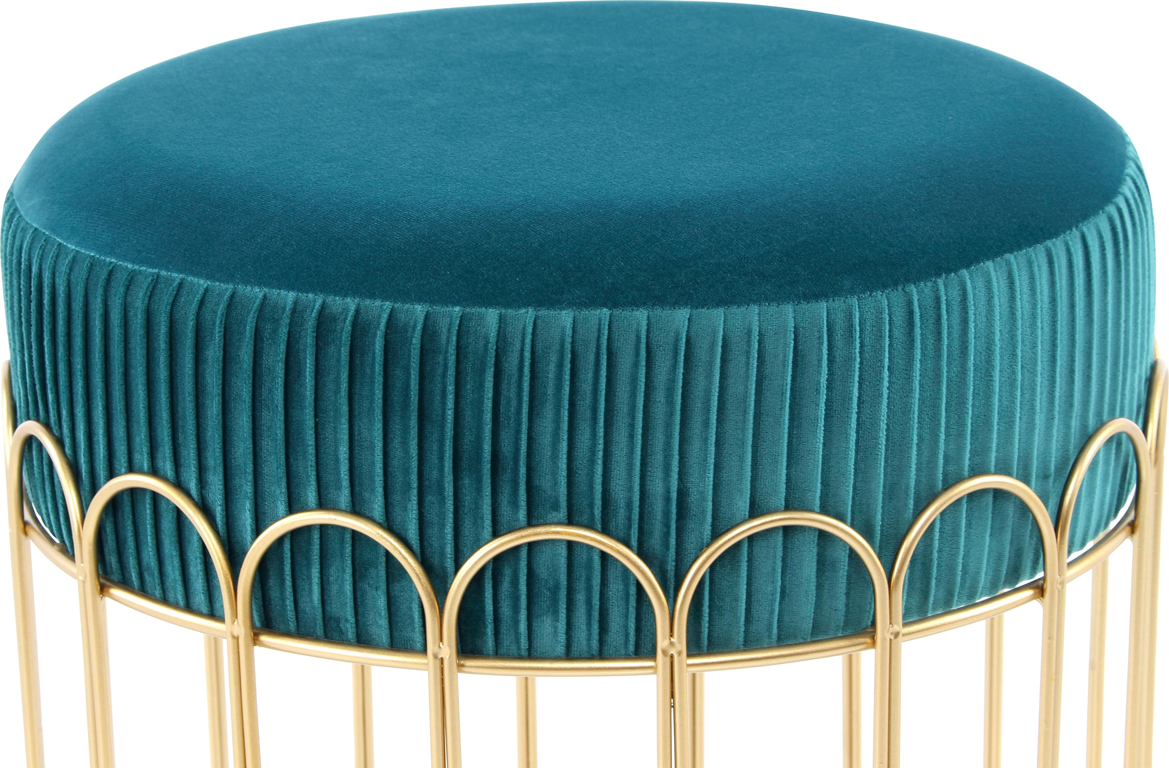 Kayoom Sitzhocker »Hocker Cleopatra 425, Design-Hocker Sitzfläche weich gepolstert«, (1 St.), samtweich, dekorativ, elegantes Design, edle Optik