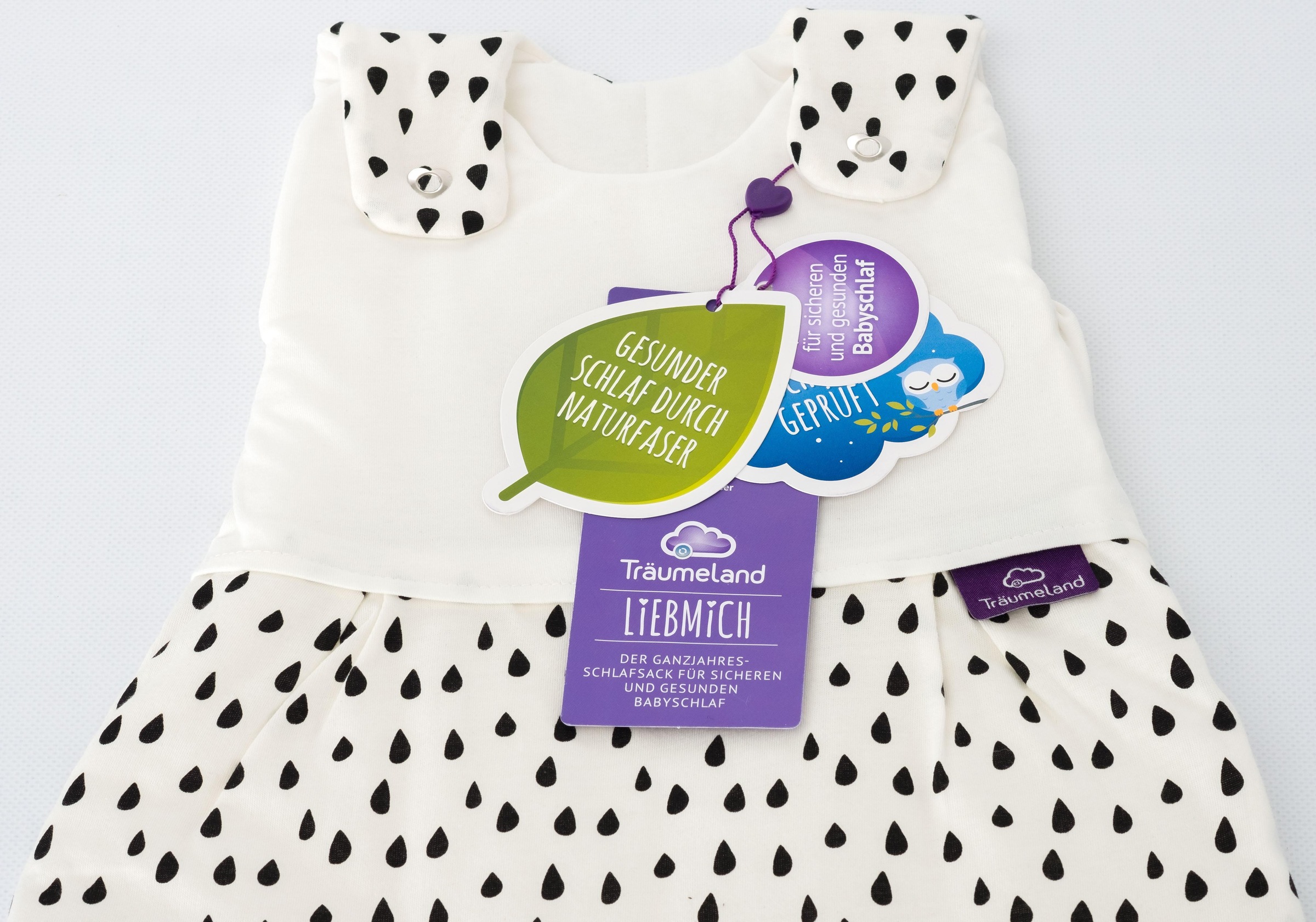 Träumeland Babyschlafsack »Set Tropfen schwarz«, (Packung, 3 tlg., 3er-Pack)