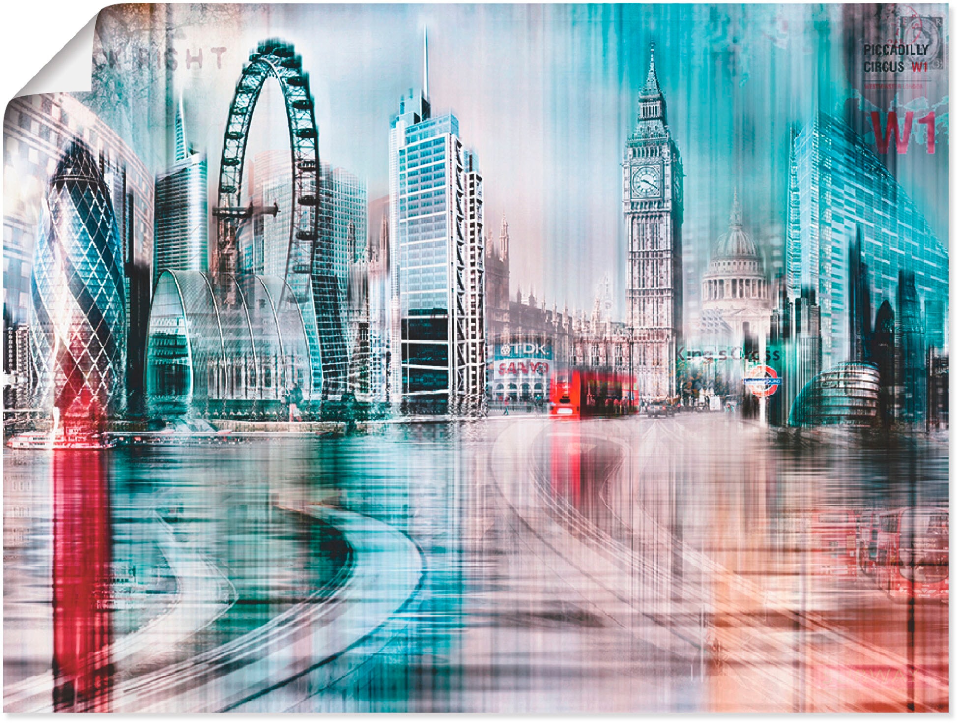 Artland Poster »London Skyline Abstrakte Colla...