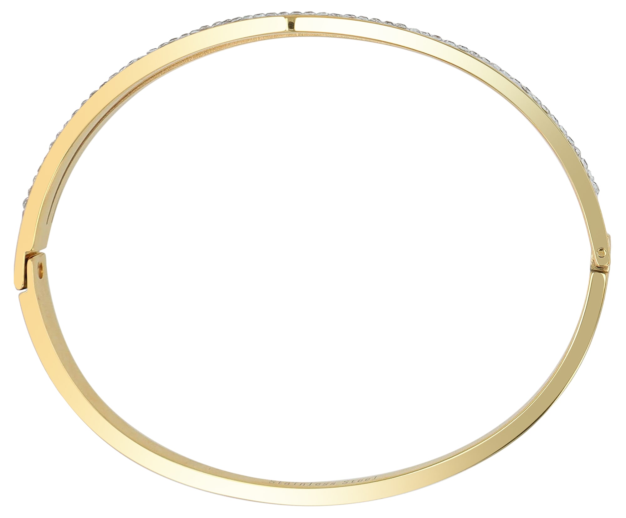 Adelia´s Armreif »Armband – Armreif aus Edelstahl mit Strass Steinchen Ø 6,0 cm cm« Ein Geschenk, das Freude macht