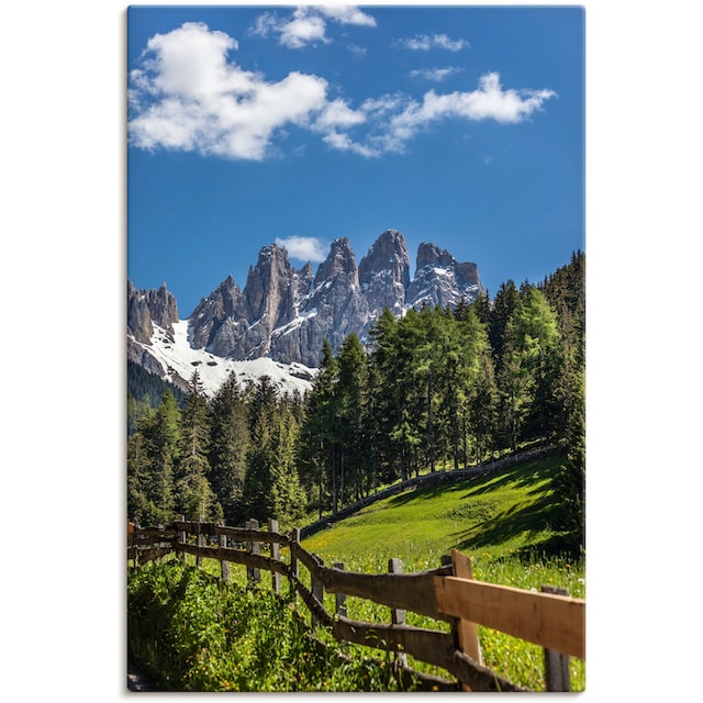 Wandaufkleber Alubild, Berge (1 Wandbild Poster mit Größen & Südtirol«, BAUR versch. Alpenbilder, als Artland St.), in »Villnösstal oder kaufen Dolomiten, Leinwandbild, |