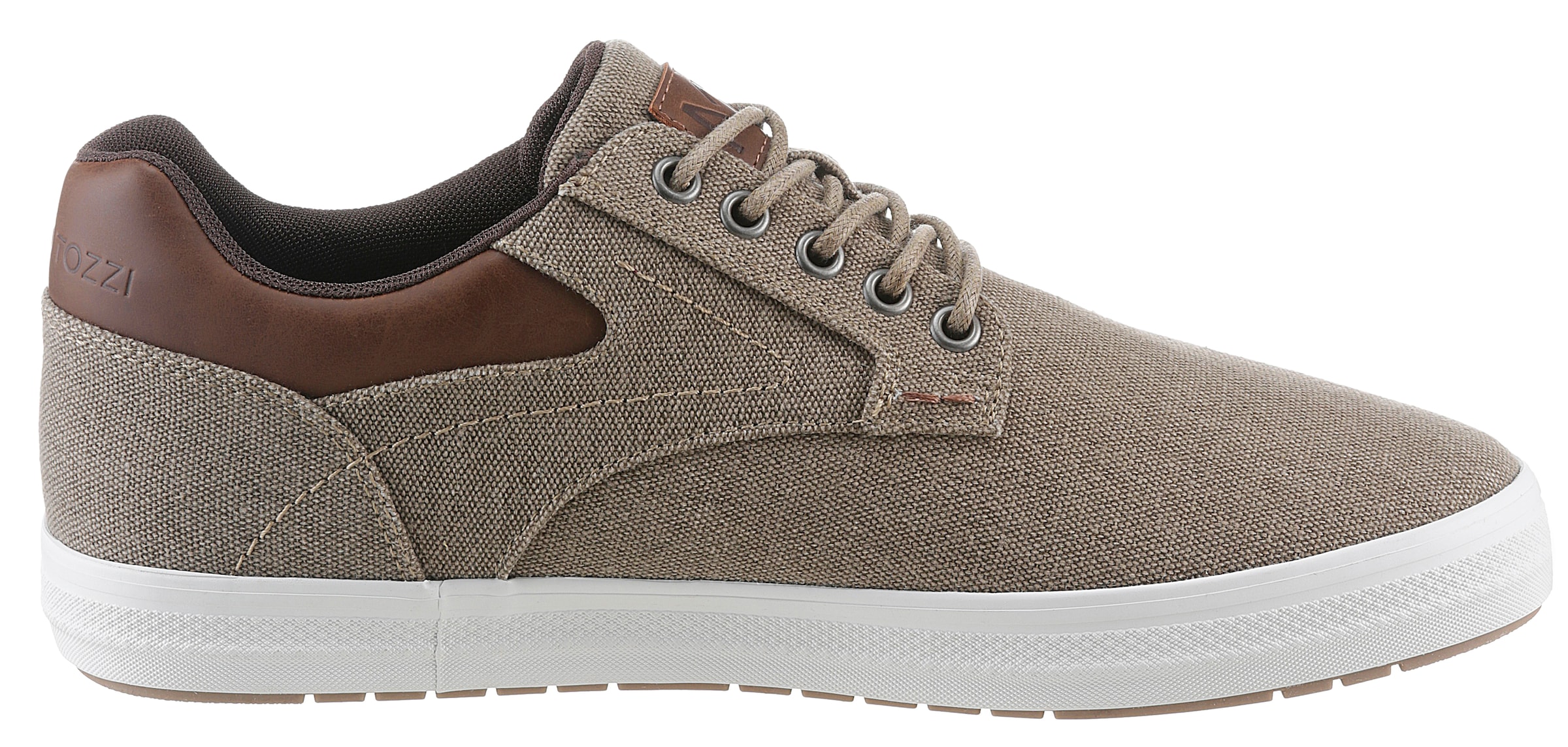 MARCO TOZZI Plateausneaker, Freizeitschuh, Halbschuh, Schnürschuh mit Ziernähten und Zierknopf