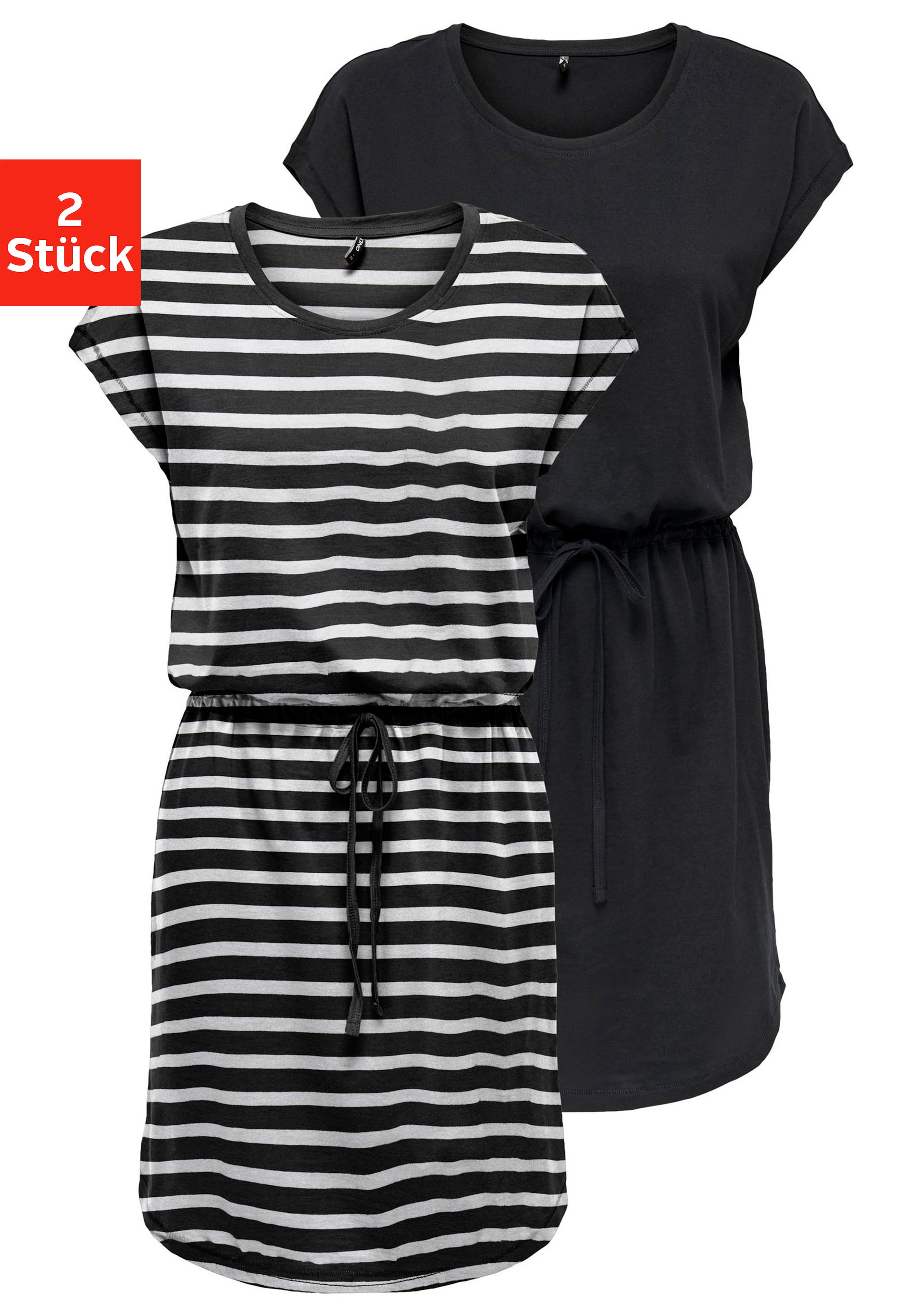 ONLY Shirtkleid "ONLMAY LIFE S/S DRESS 2 PACK CS JRS" 2er-Pack, Baumwolle, günstig online kaufen