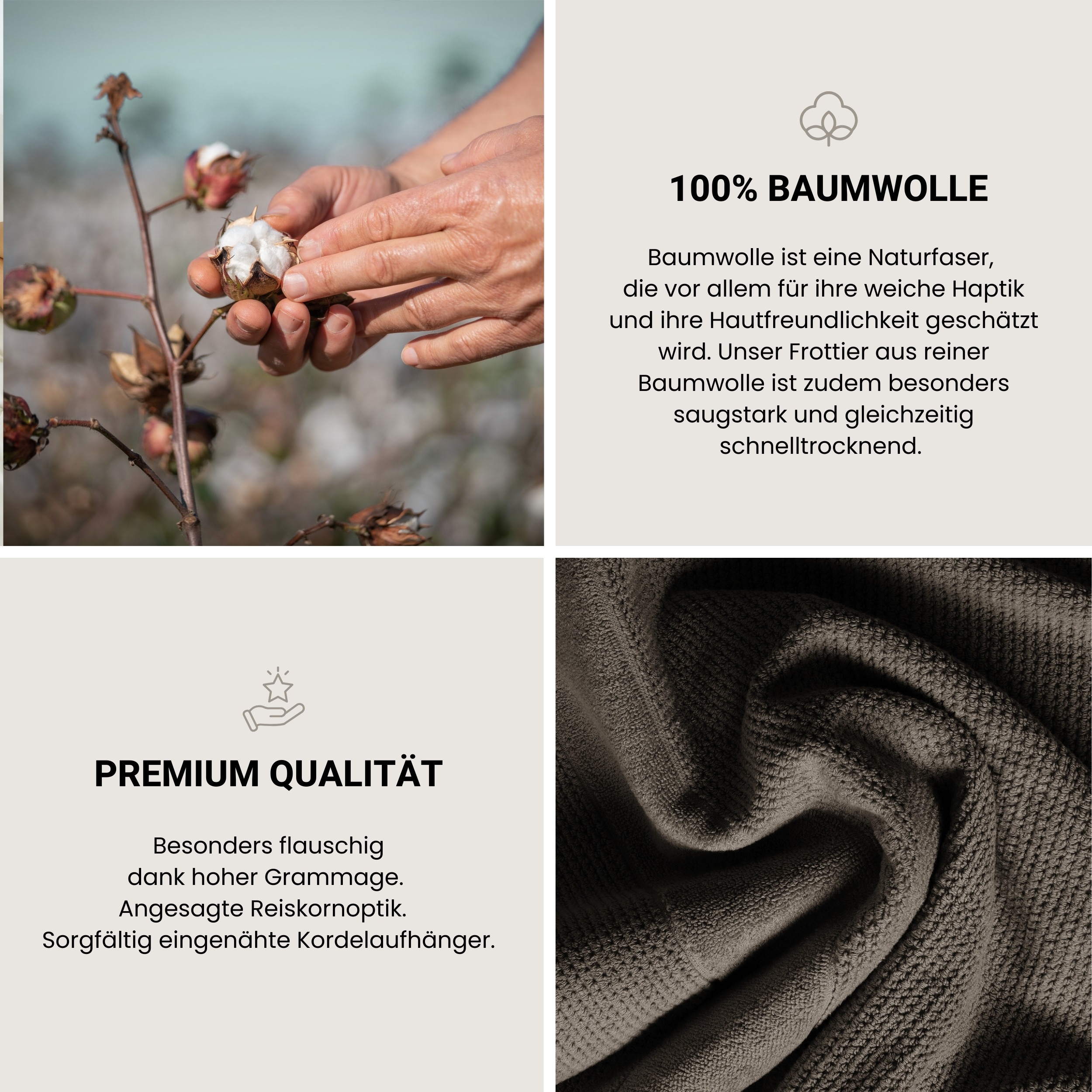 Thumbnail - Schiesser Duschtücher "Turin aus 100% Baumwolle in dezenter Reiskornoptik" MADE IN GREEN by OEKO-TEX