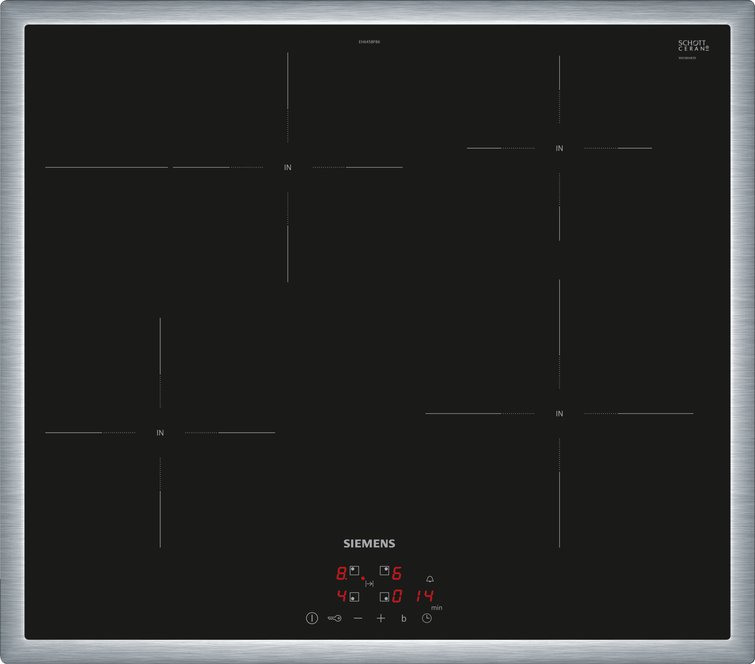 SIEMENS Induktions-Kochfeld "EH645BFB6E" touchControl für Bedienung per Fin günstig online kaufen