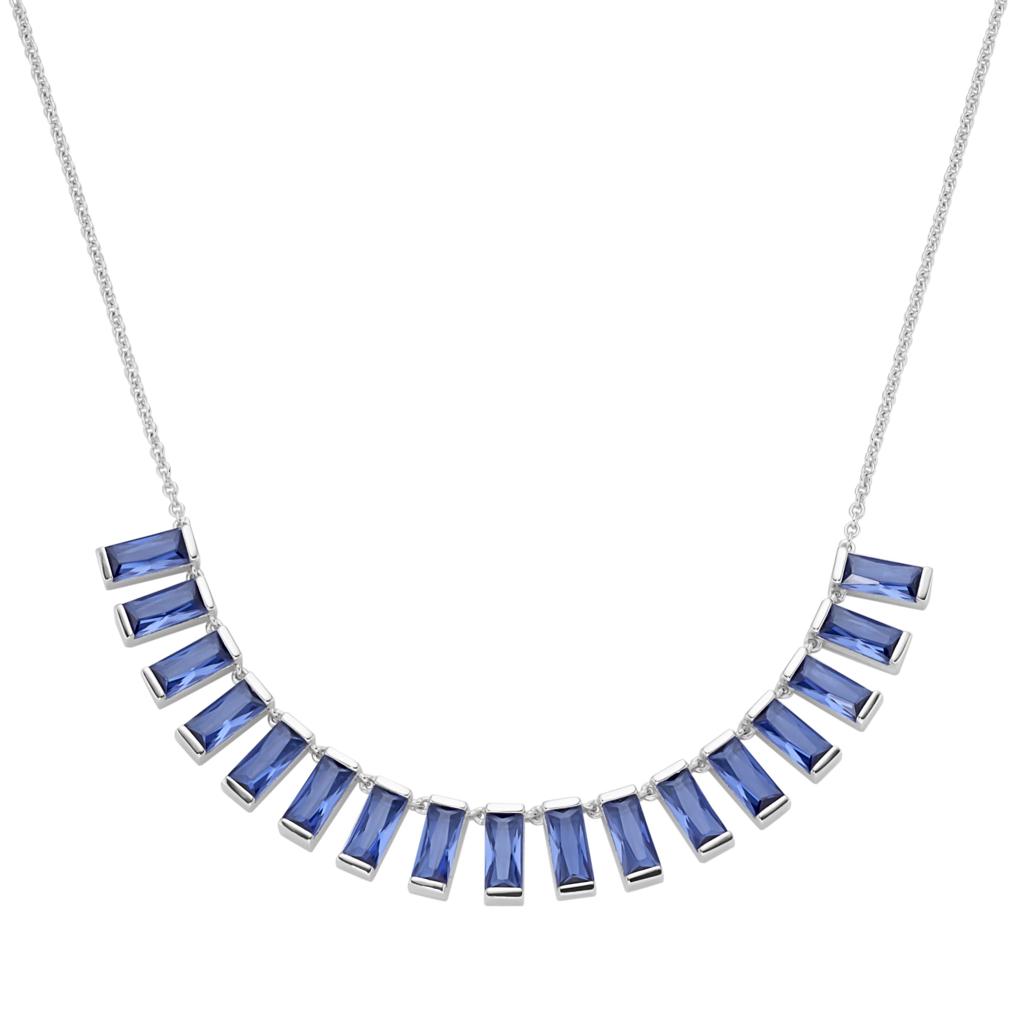 Collier »Mittelteil blaue Kristallsteine, Silber 925«