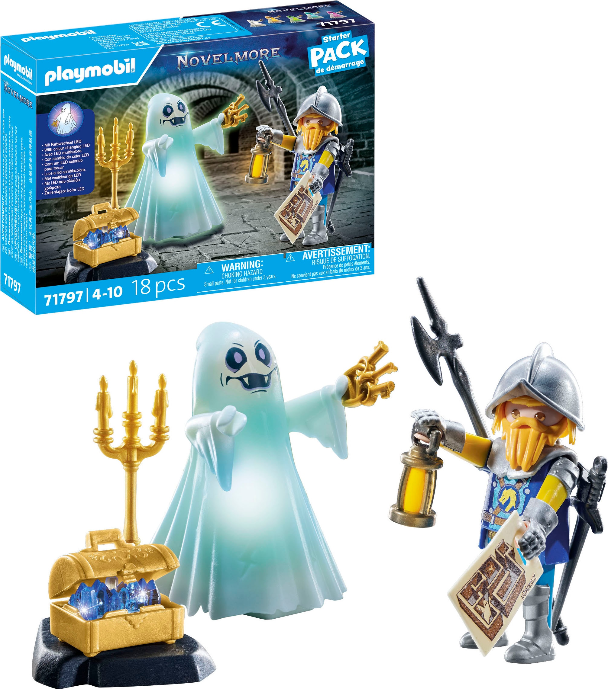 Playmobil® Konstruktions-Spielset »Schlossgespenst und Ritter (71797), Playmobil Novelmore«, (18 St.)