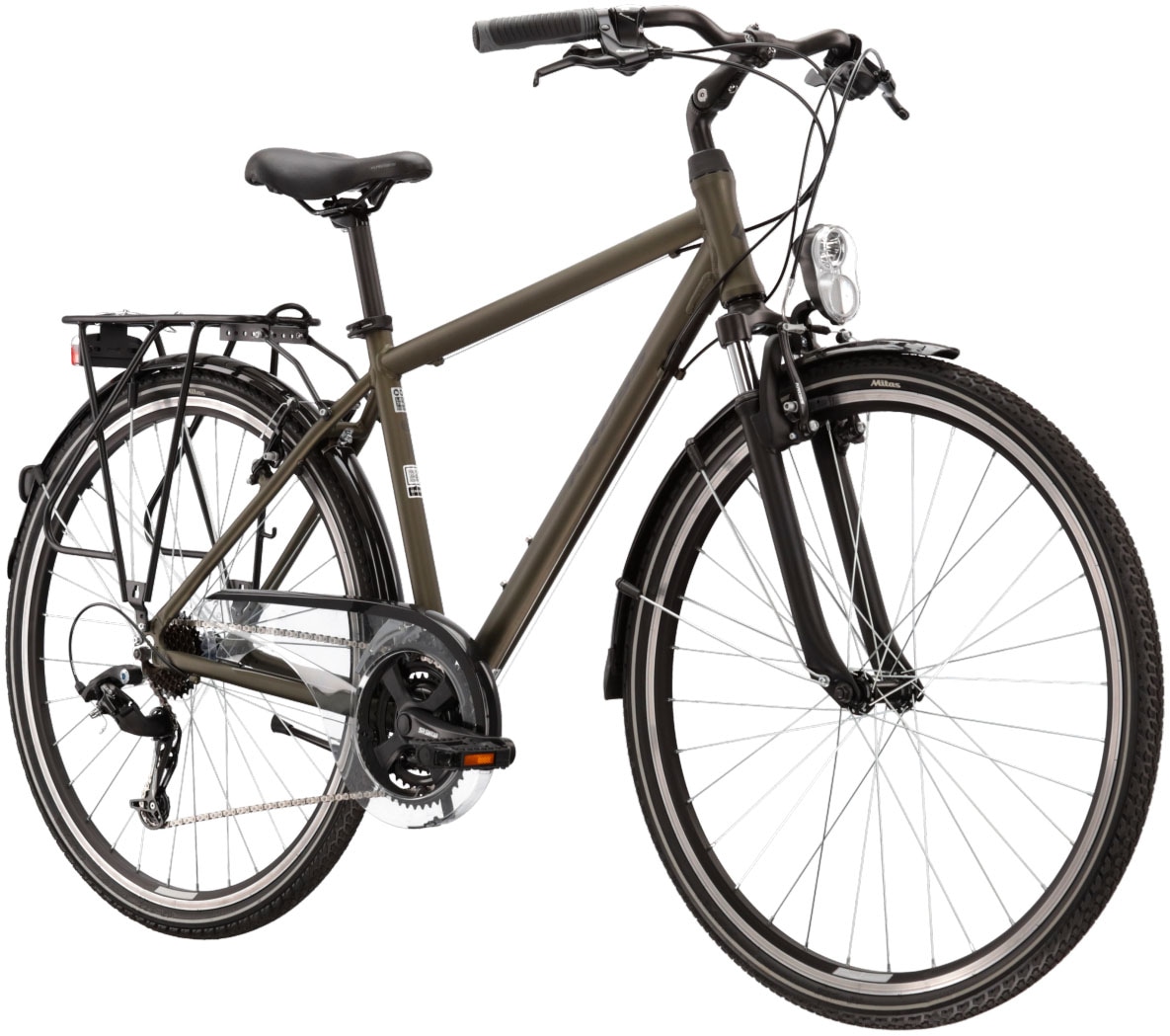 Kross Trekkingrad »KROSS Trekkingrad Trans 1.0 28" khaki«, 21 Gang, RDM41 Schaltwerk, Kettenschaltung