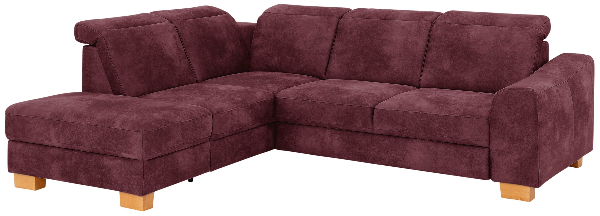 Ecksofa HOME AFFAIRE "Dundee L-Form", rot (bordeaux), B:263cm H:86cm T:219cm, Luxus-Microfaser Florence (100% Polyester), Sofas, Ecksofa, wahlweise mit Kopfteilverstellung und zusätzlich mit Bettfunktion 8