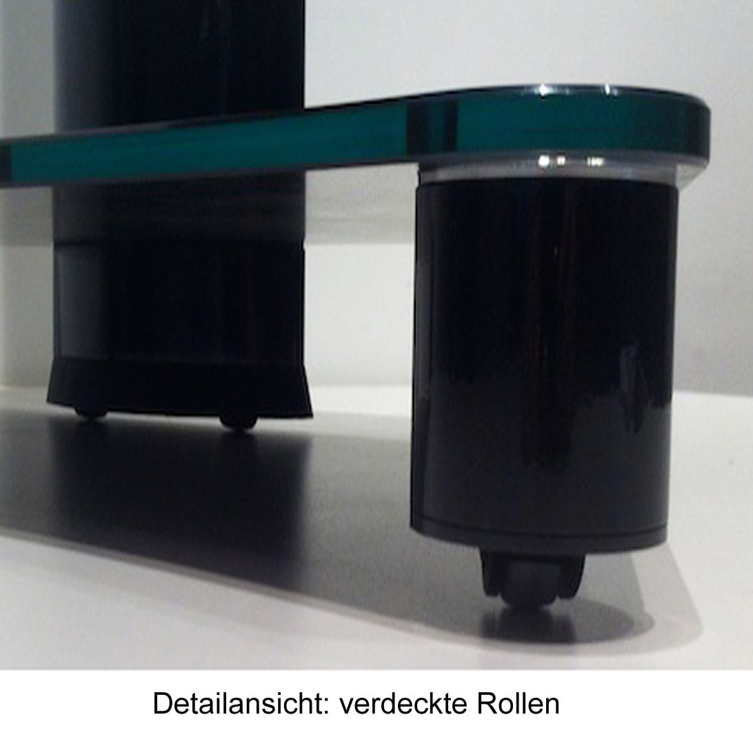 VCM TV-Rack »VCM TV Standfuß mit Zwischenboden | Alu Fernseh Ständer rollbar | ESG-Sicherheitsglas | Maße ca. H. 100 x B. 60 x T. x 44 cm - Tosal ZW«, (VCM Tosal)