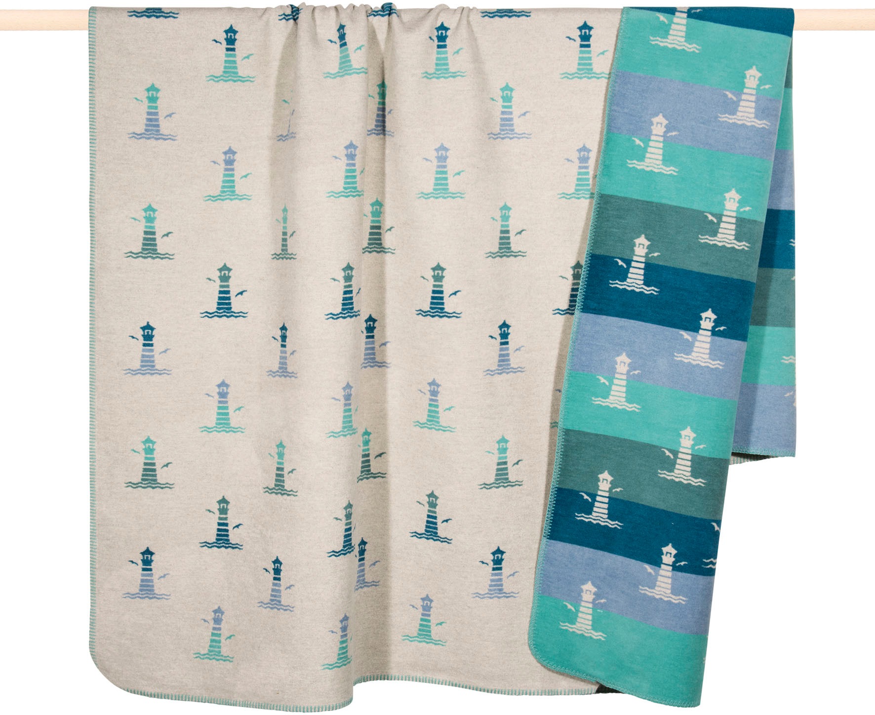 PAD Wohndecke "LIGHTHOUSE" Made in Europe, Wendefunktion, gestreift, Motiv günstig online kaufen
