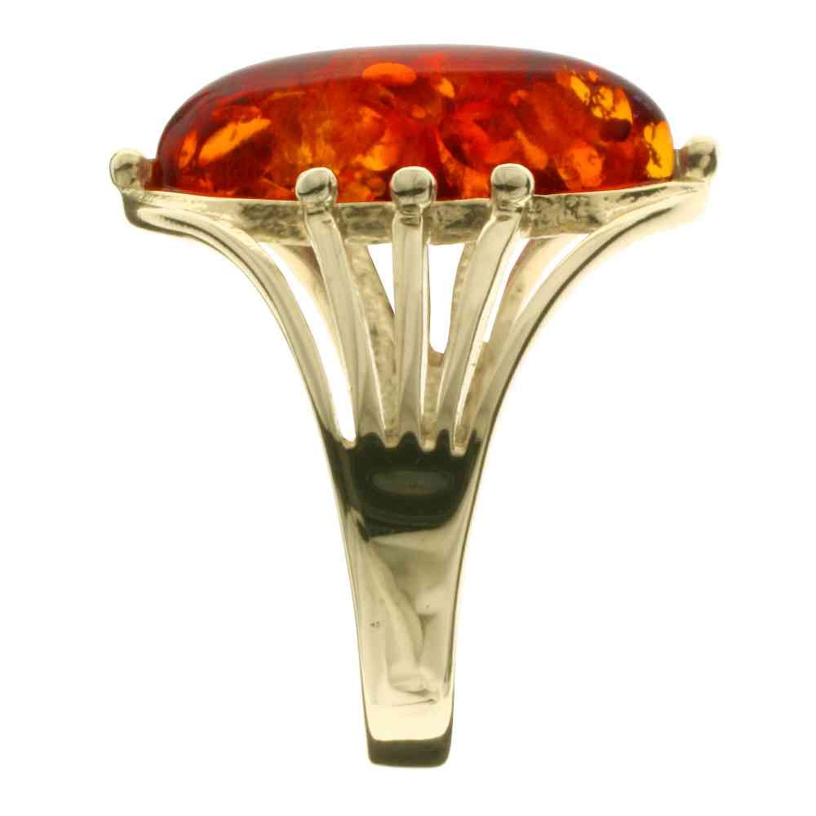 Fingerring OSTSEE-SCHMUCK "- Lisbeth - Gold 333/000 - Bernstein" Gr. 58, gold (gold 333, goldfarben, gelb), Fingerringe, Damen, 58, Fingerring 3