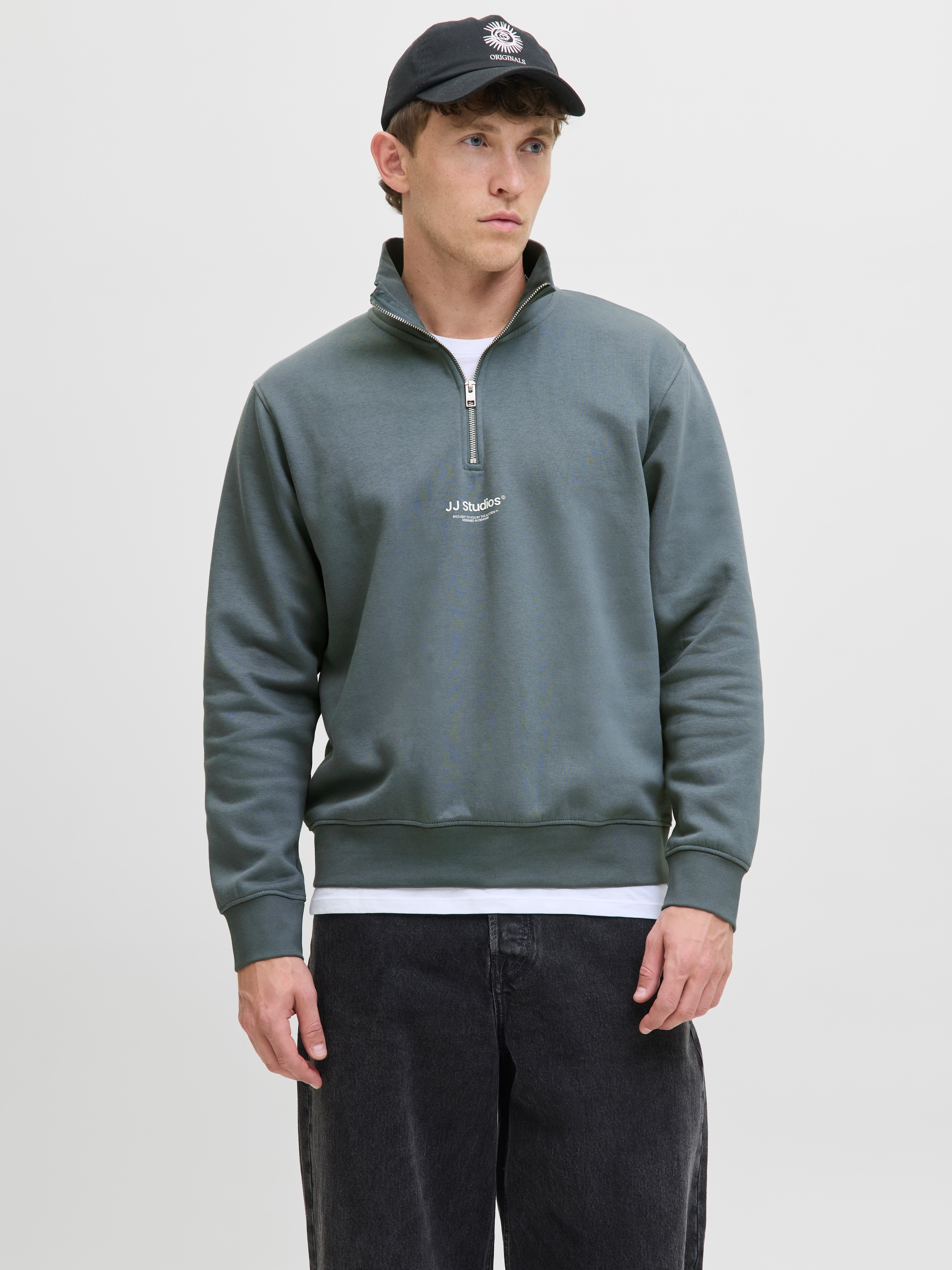 Jack & Jones Sweatshirt "JJESOHO SWEAT QUARTER ZIP HN NOOS", mit Print günstig online kaufen