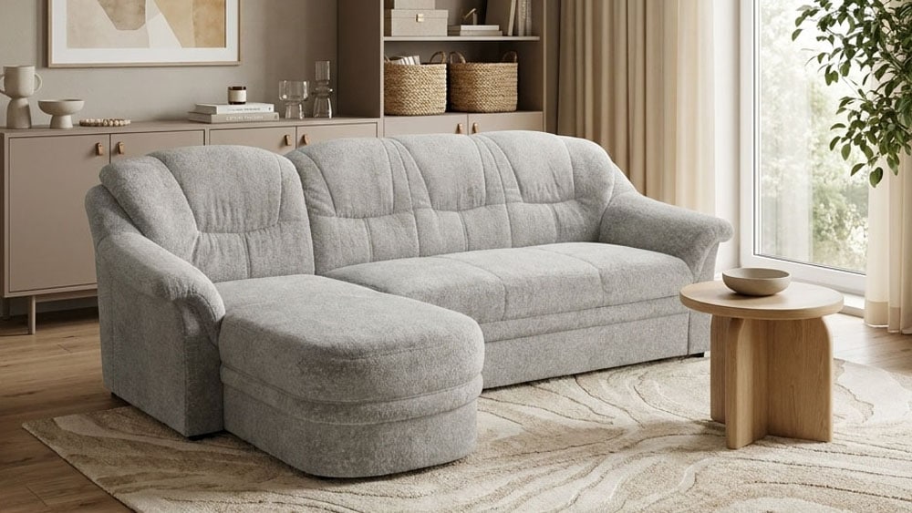 OTTO home Ecksofa "Nyborrg 234 x 142 cm, auch mit Schlaffunktion, formschön & stabil" L-Form, aus haustierfreundlichem Pet Friendly Bezug