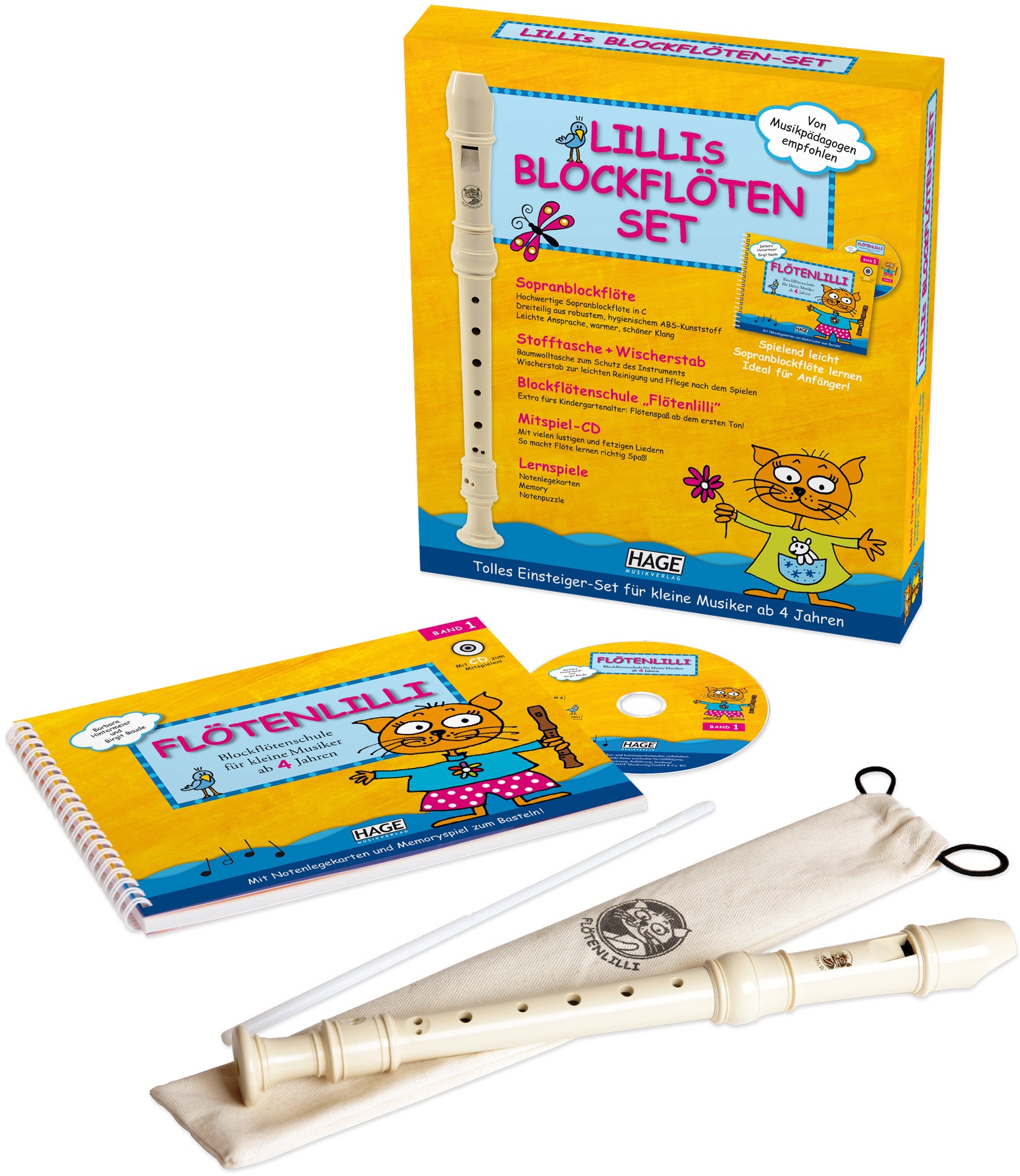 Blockflöte Lillis Blockföten Set - Deutsche Griffweise, Sopran C-Dur (Deutsch)