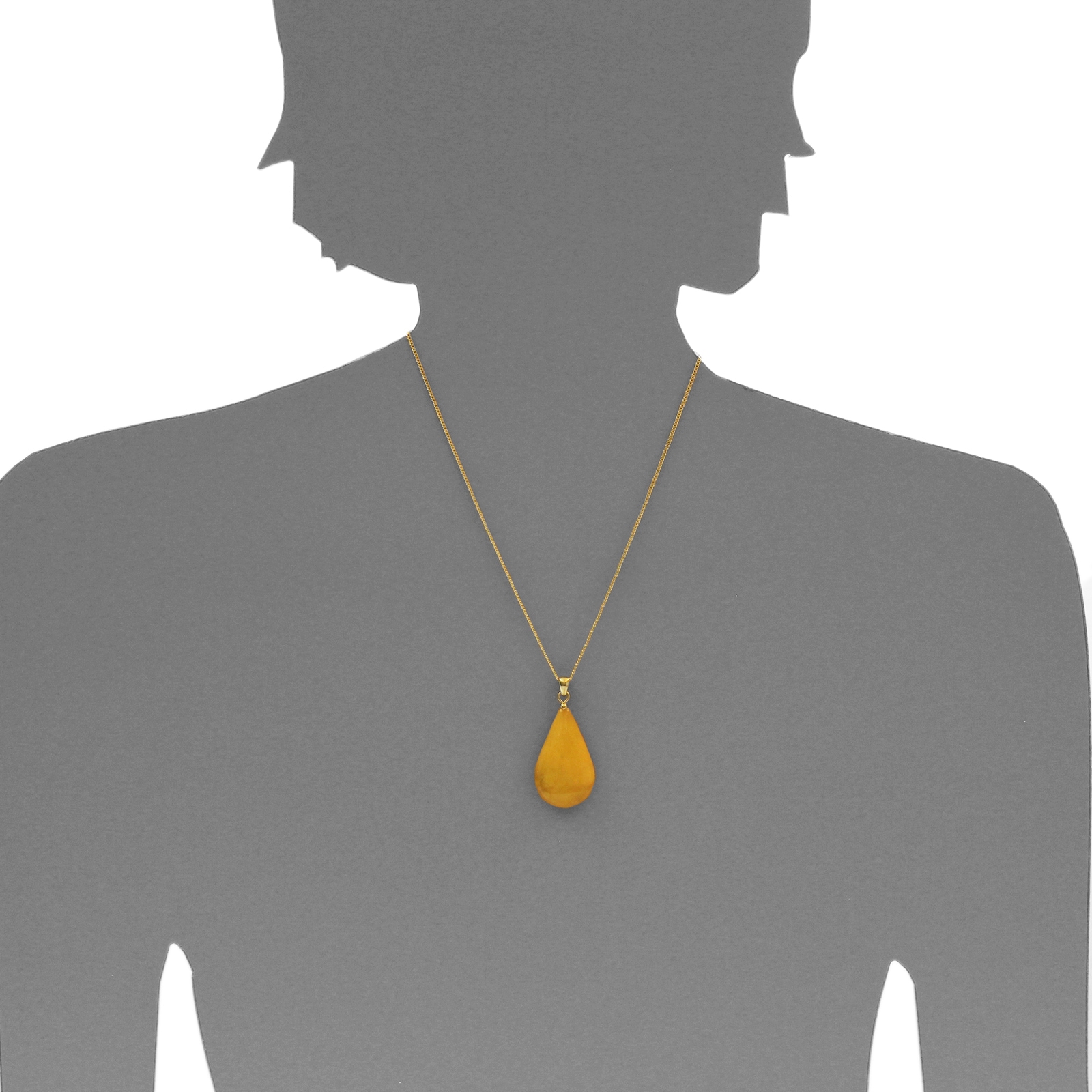 OSTSEE-SCHMUCK Kettenanhänger »Ostsee-Schmuck Anhänger Tropfen ca. 34 mm lang - Gold 333/000«, (1 tlg.)