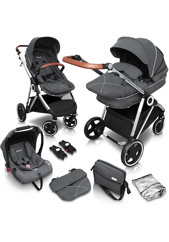 BabyGo Kombi-Kinderwagen »Halime 3in1, Grey Silver«, mit flexiblen Schwenkrädern,... kaufen
