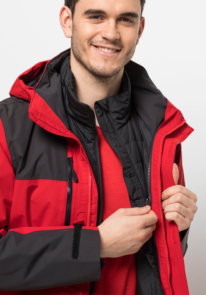 Jack Wolfskin 3-in-1-Funktionsjacke »JASPER 3IN1 JKT M«, (2 teilig), mit Kapuze