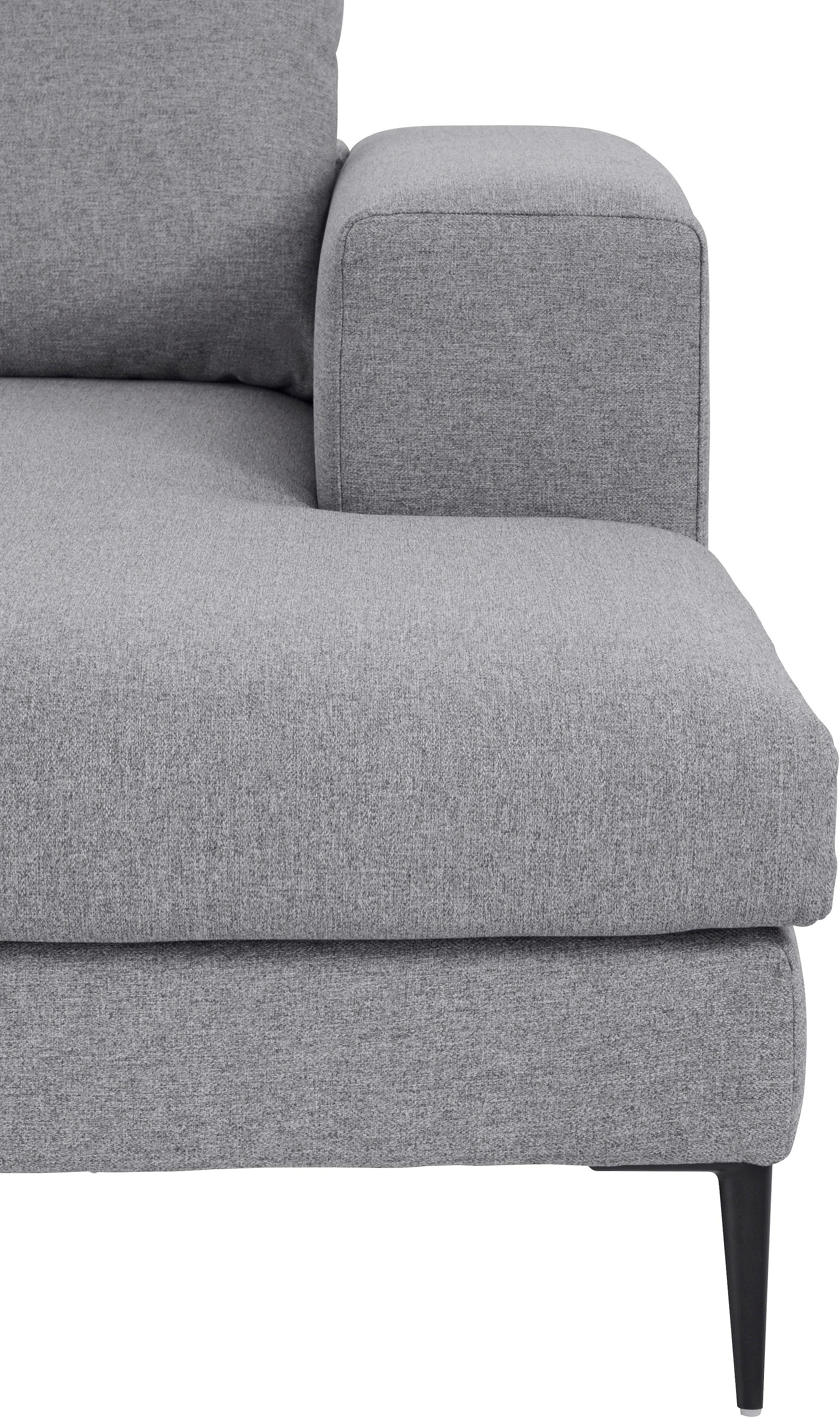 INOSIGN Ecksofa »Aurora, L-Form, mit extra breiter Recamiere, 324 x 170 cm (BxT)«, Designsofa mit tollem Sitzkomfort, extra hohe Metallfüße schwarz
