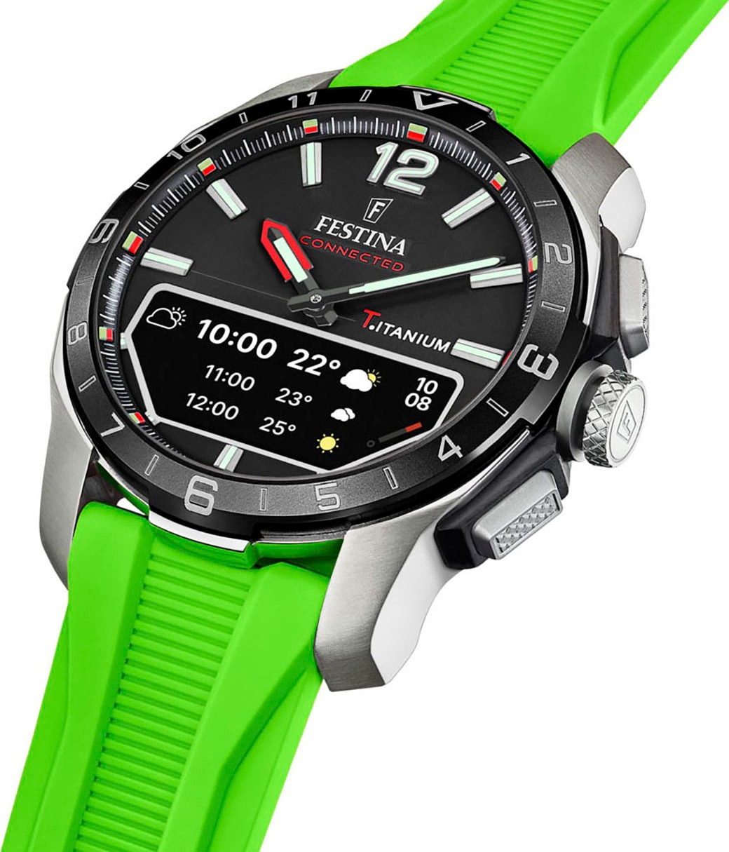 Festina Smartwatch »Connected D«, Quarzuhr, Armbanduhr, Herrenuhr, Schrittzähler, Weltzeit, Stoppfunkt.