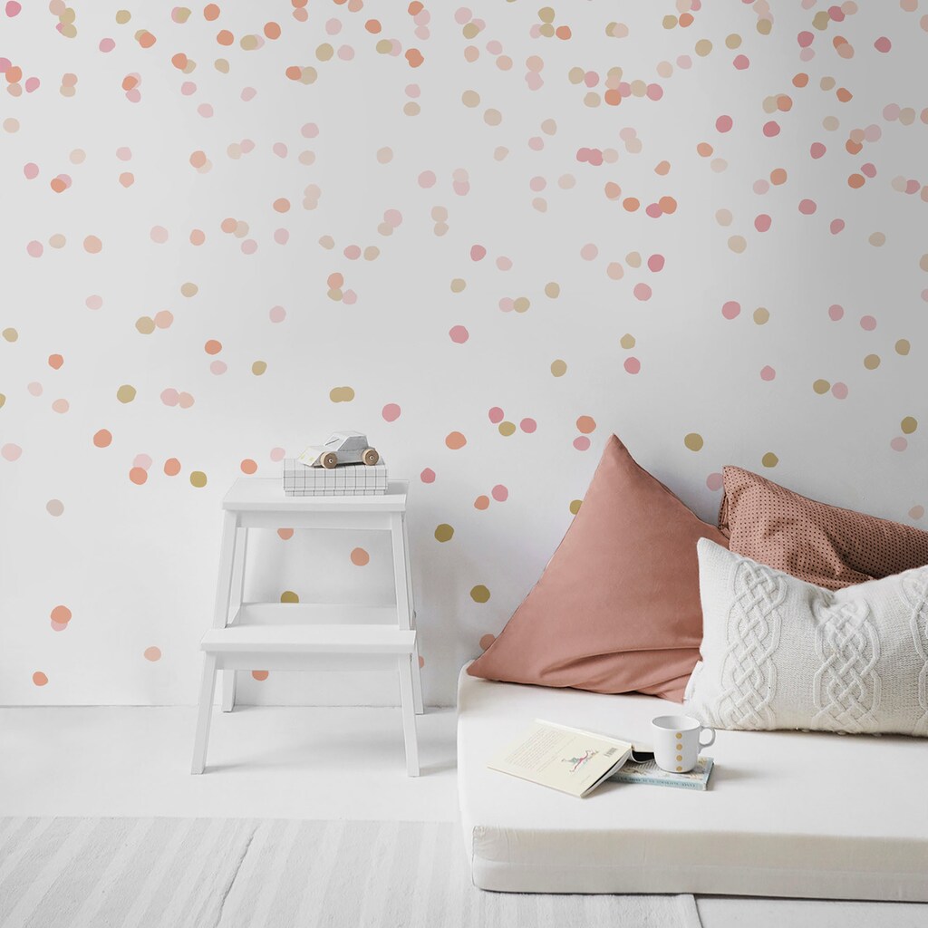 Art for the home Vliestapete »Fototapete Konfetti Rosa & Gold«