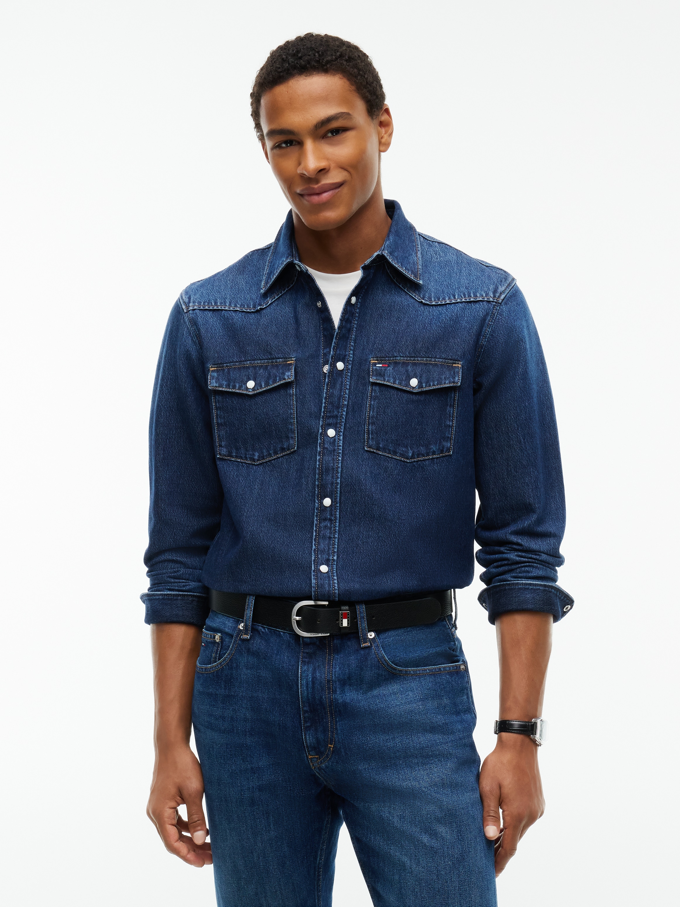 Tommy Jeans Jeanshemd "REGULAR WESTERN SHIRT" Regular fit mit Klappentaschen
