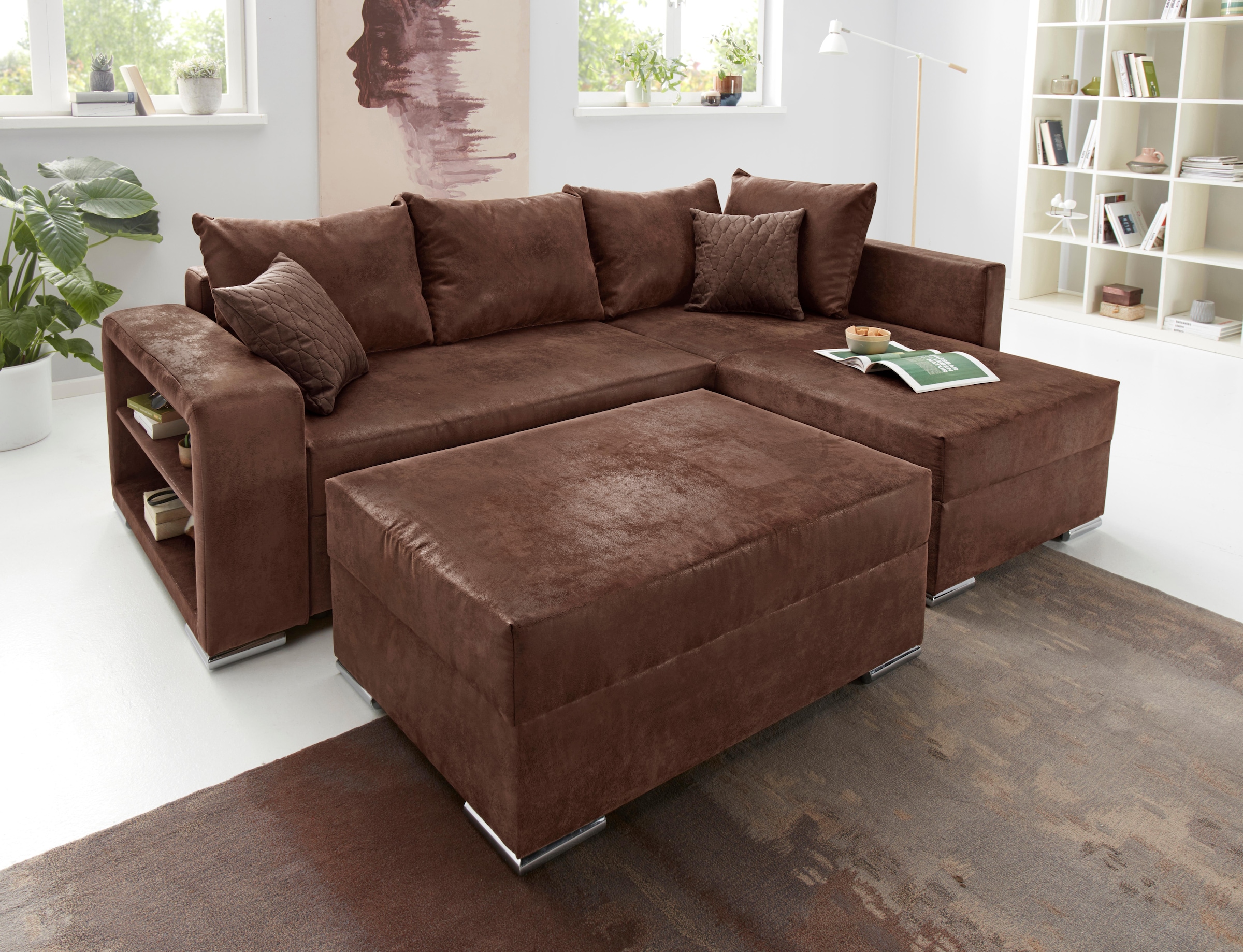COLLECTION AB Hocker »John«, Frei im Raum stellbar, wahlweise mit Federkern