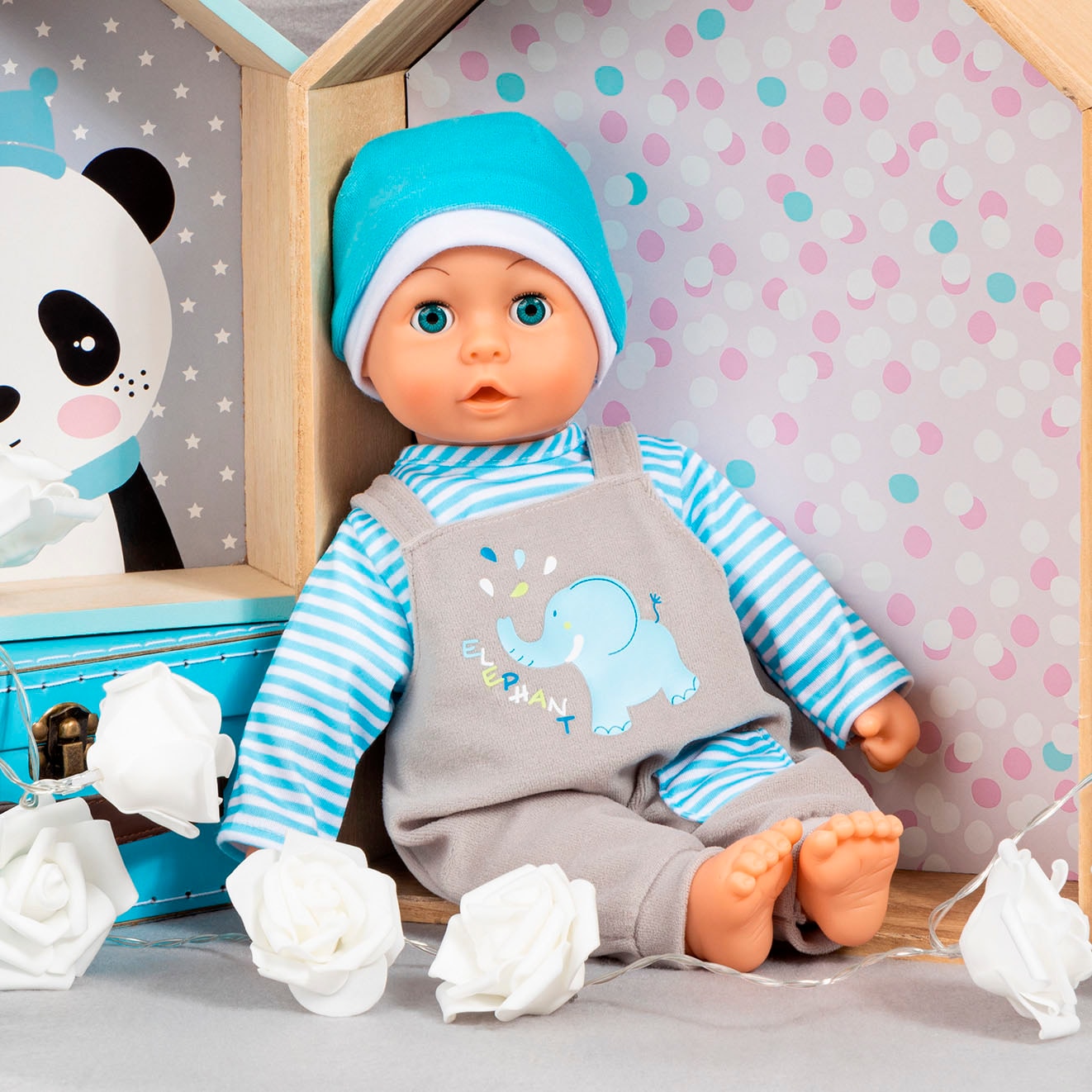 Bayer Puppenkleidung »Obert/Latzh. Elefant«, (Set, 3 tlg.)