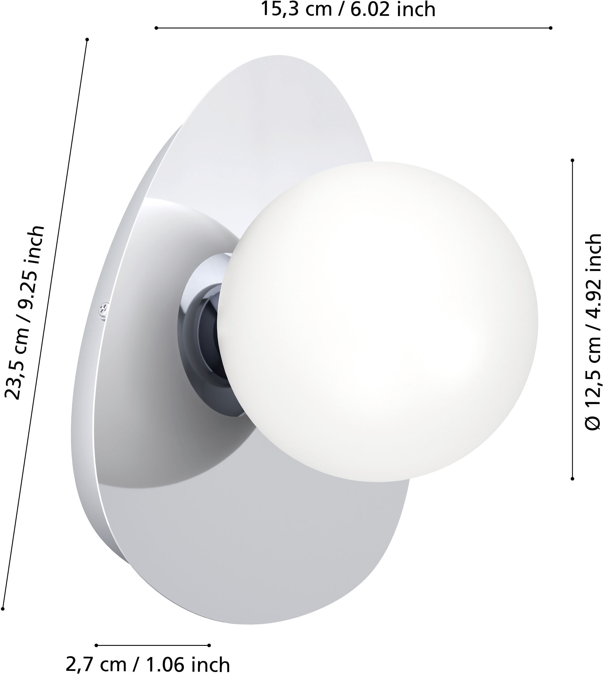 EGLO Wandleuchte »CASTROVIDO Wandlampe - Stahl - G9 - 1X4,2W - IP44« G9 1 Stk. Wandstrahler, Wandspot, Wohnzimmer, Schlafzimmer, L23,5xB21,5xH15,5 cm