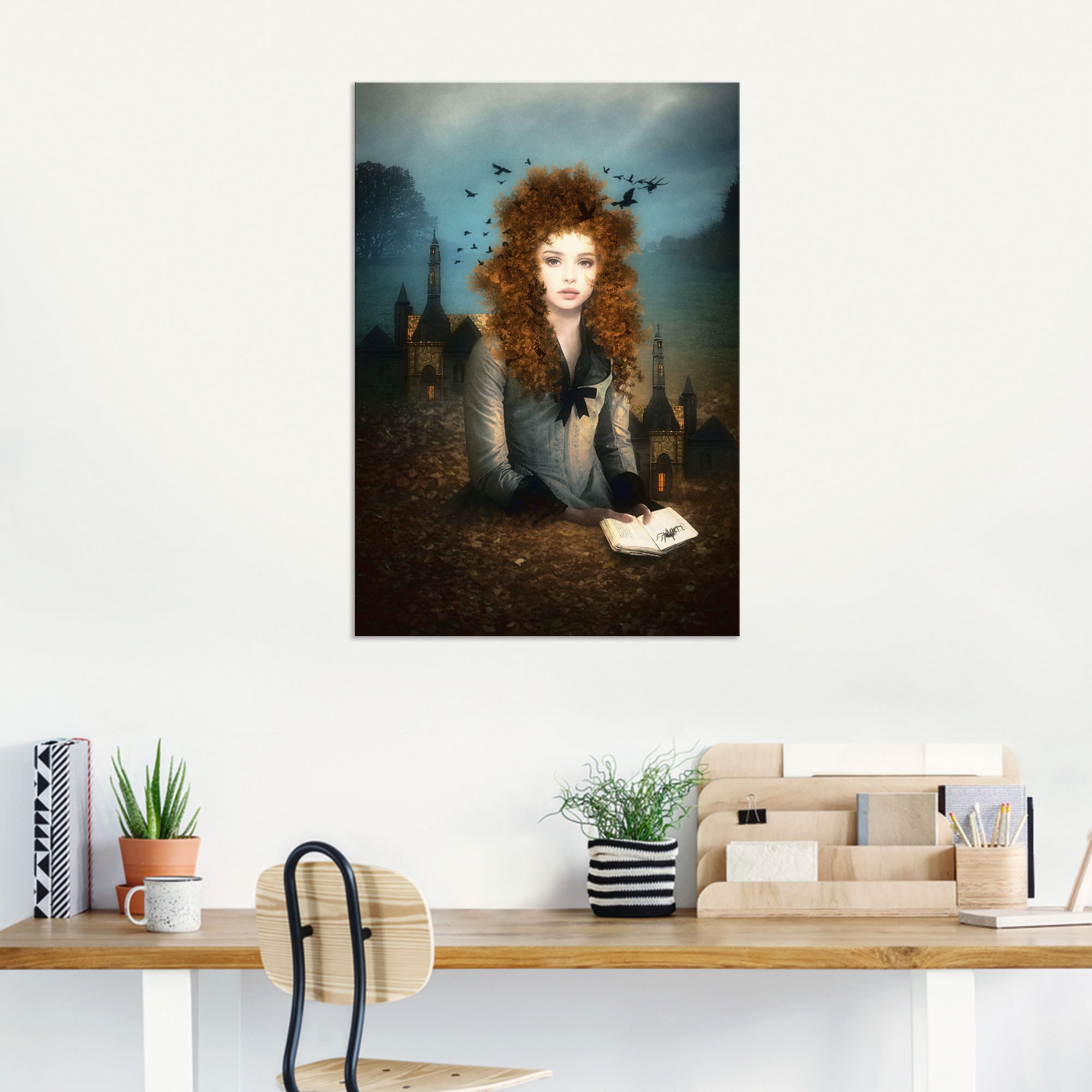 Artland Wandbild "Abendlektüre", Dark Fantasy, (1 St.), als Alubild, Outdoo günstig online kaufen