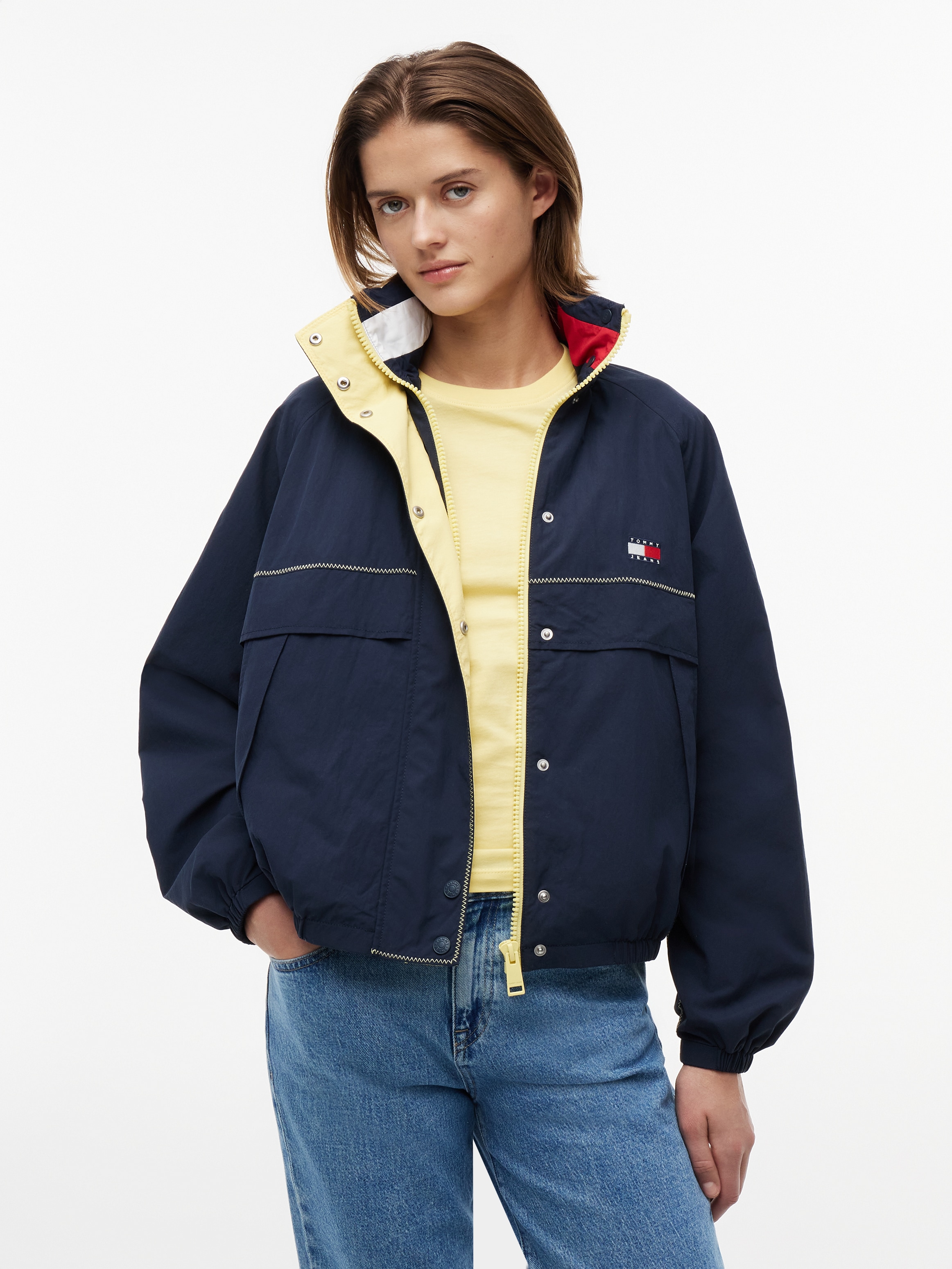 Tommy Jeans "TJW COLORBLOCK WINDBREAKER" Kunstfaser, elastische Bündchen, verdeckter Reißverschluss
