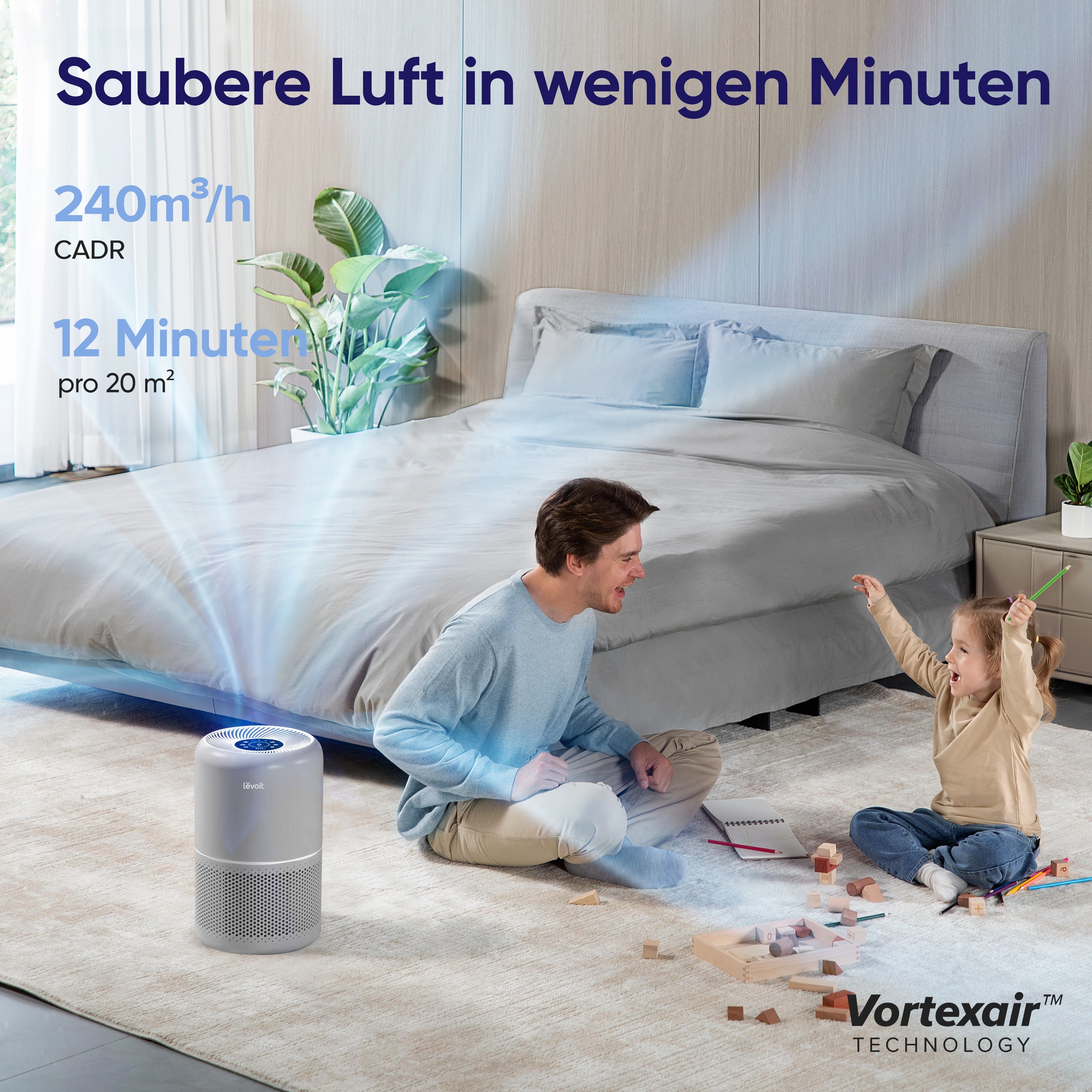 Levoit Luftreiniger "Core 300S Pro Smart Air Purifier" für 50 qm Räume 3-St günstig online kaufen