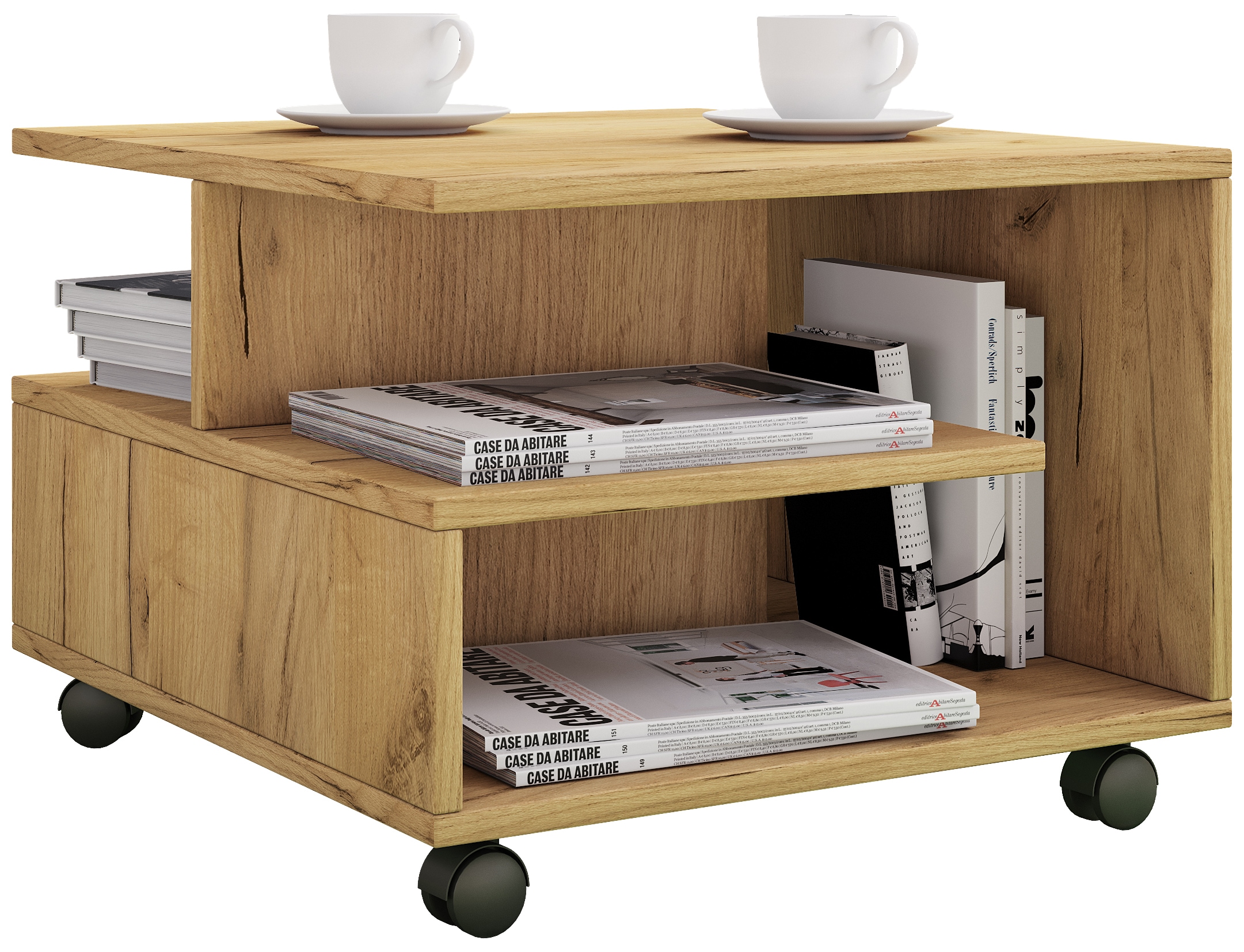 VCM Couchtisch "Holz Sofatisch Couchtisch Rollen rollbar Stango S" 1 Stk. tlg.
