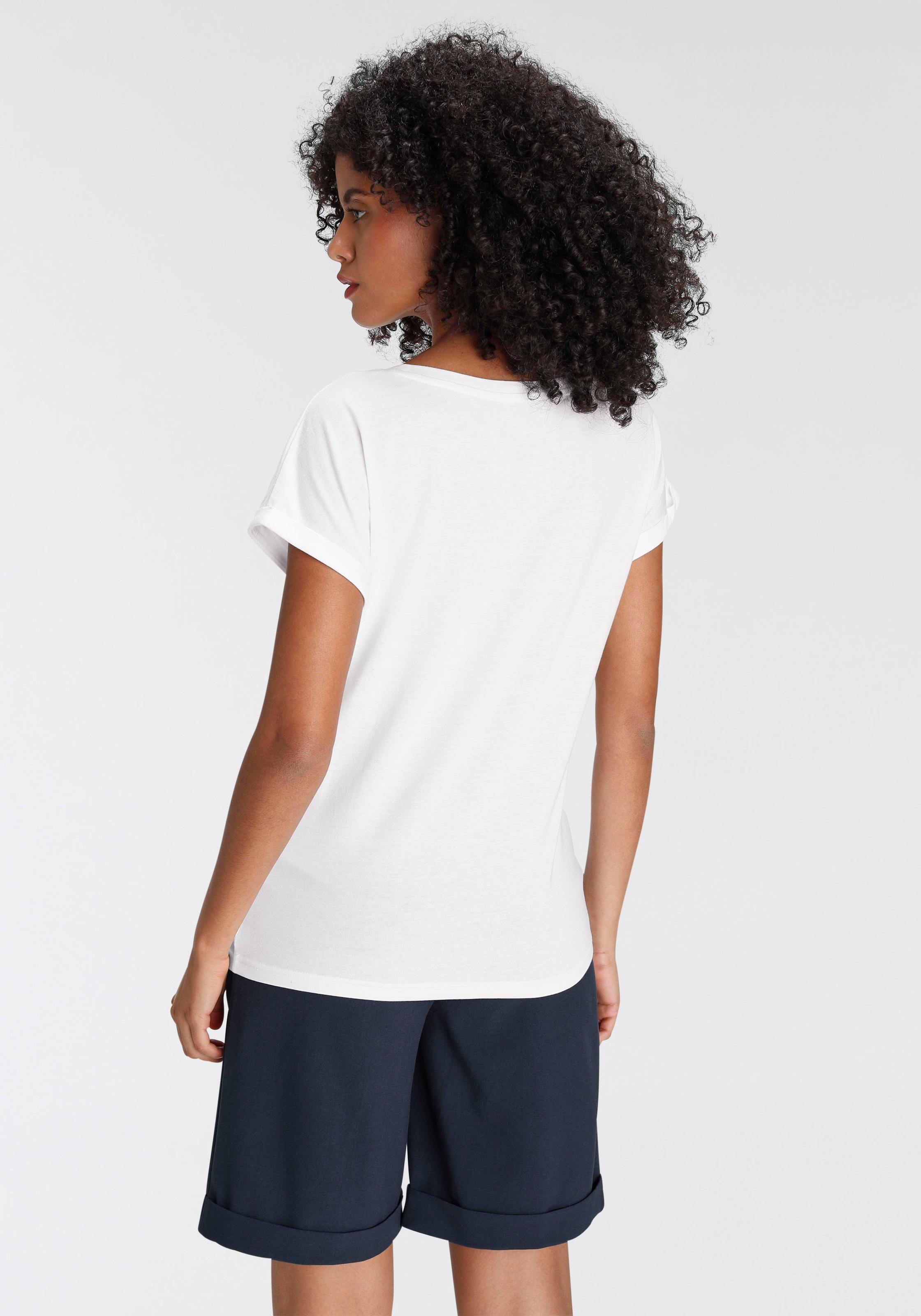 online | bestellen AJC Pailletten BAUR Oversize-Form Print-Shirt, mit in