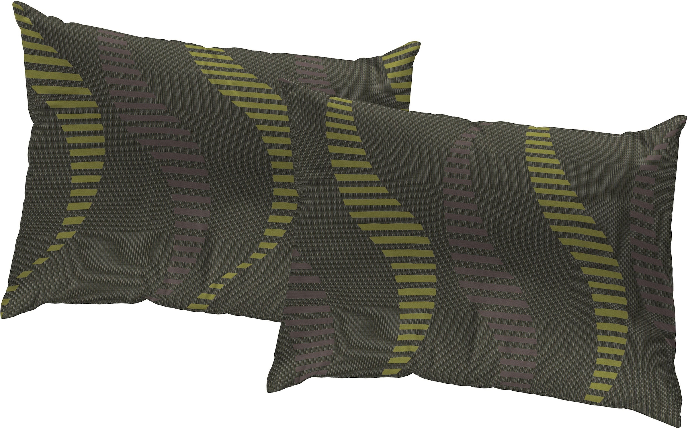 Dekokissen WIRTH "LUPARA" Gr. 1, grün (grün, gemustert), B:40cm L:40cm, Baumwolle, Polyester, Dekokissen_Sitzkissen_Kissenhüllen, Kissenhülle ohne Füllung, 2 Stück