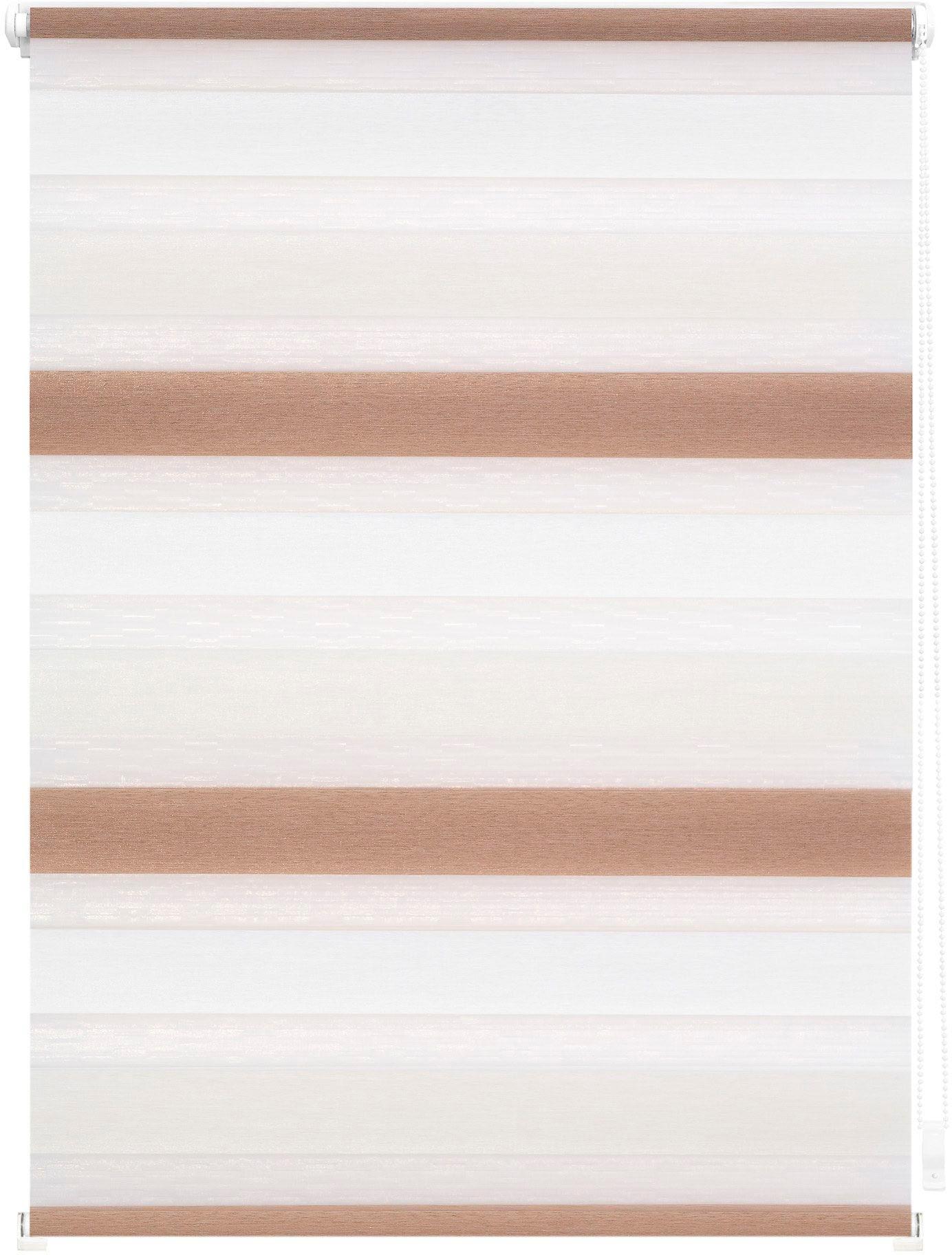 Doppelrollo, B:45cm H:150cm, beige, LICHTBLICK ORIGINAL, Polyester, Rollos, "Duo Rollo Klemmfix Bunt", Seitenzug